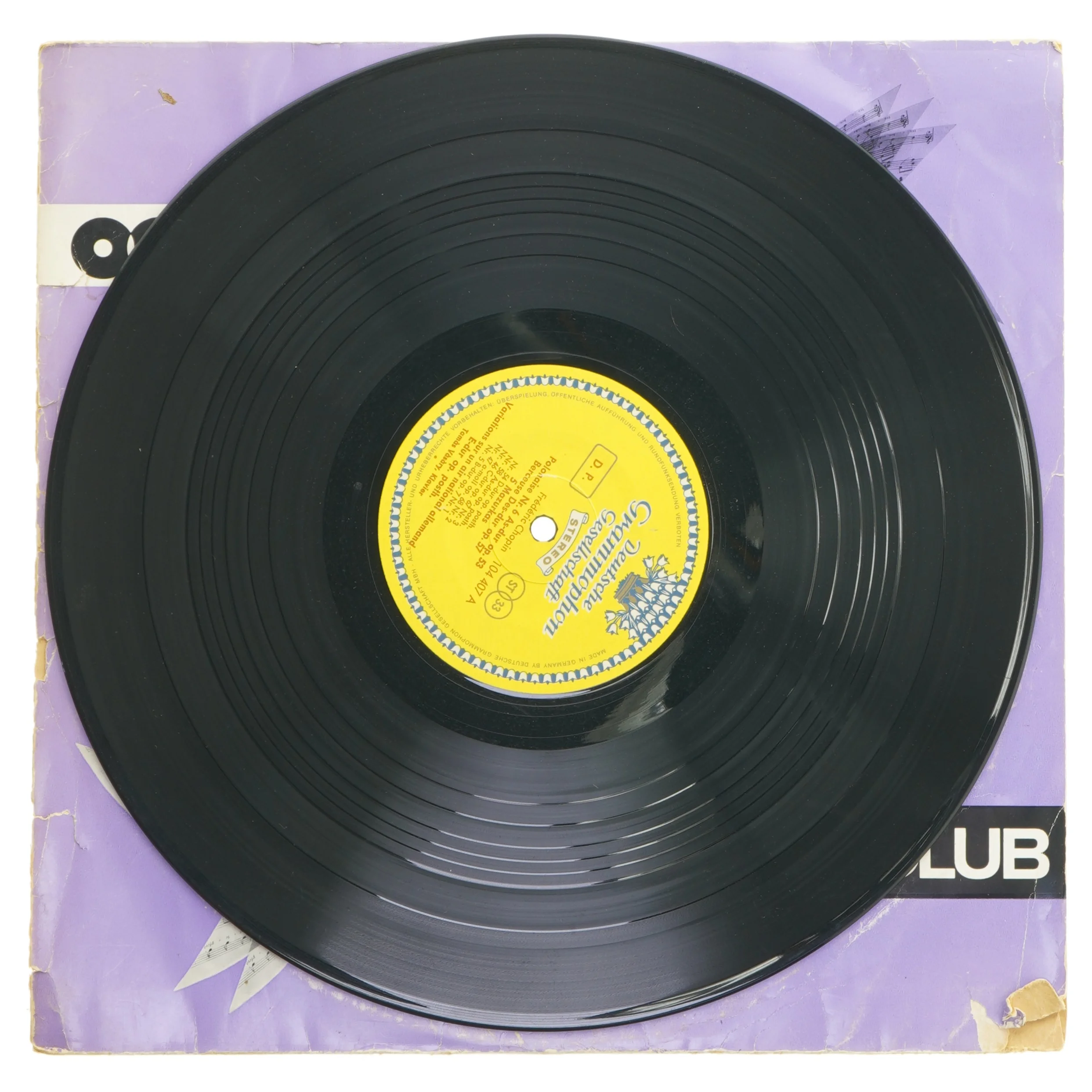 Vinylplade med romantisk grammofon musik