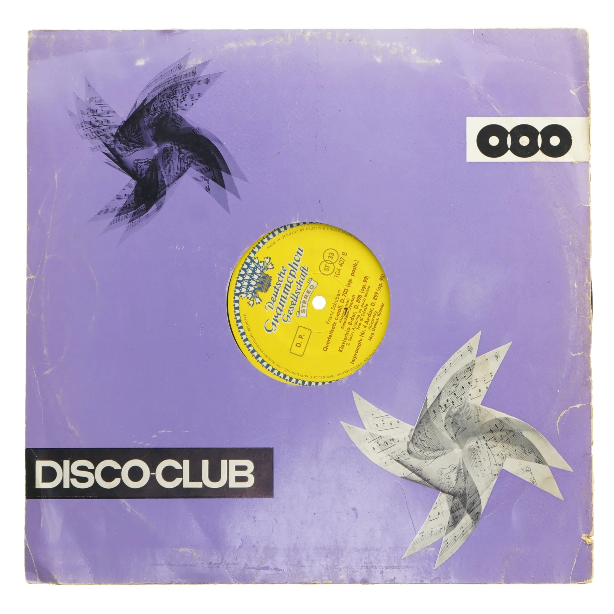 Vinylplade med romantisk grammofon musik