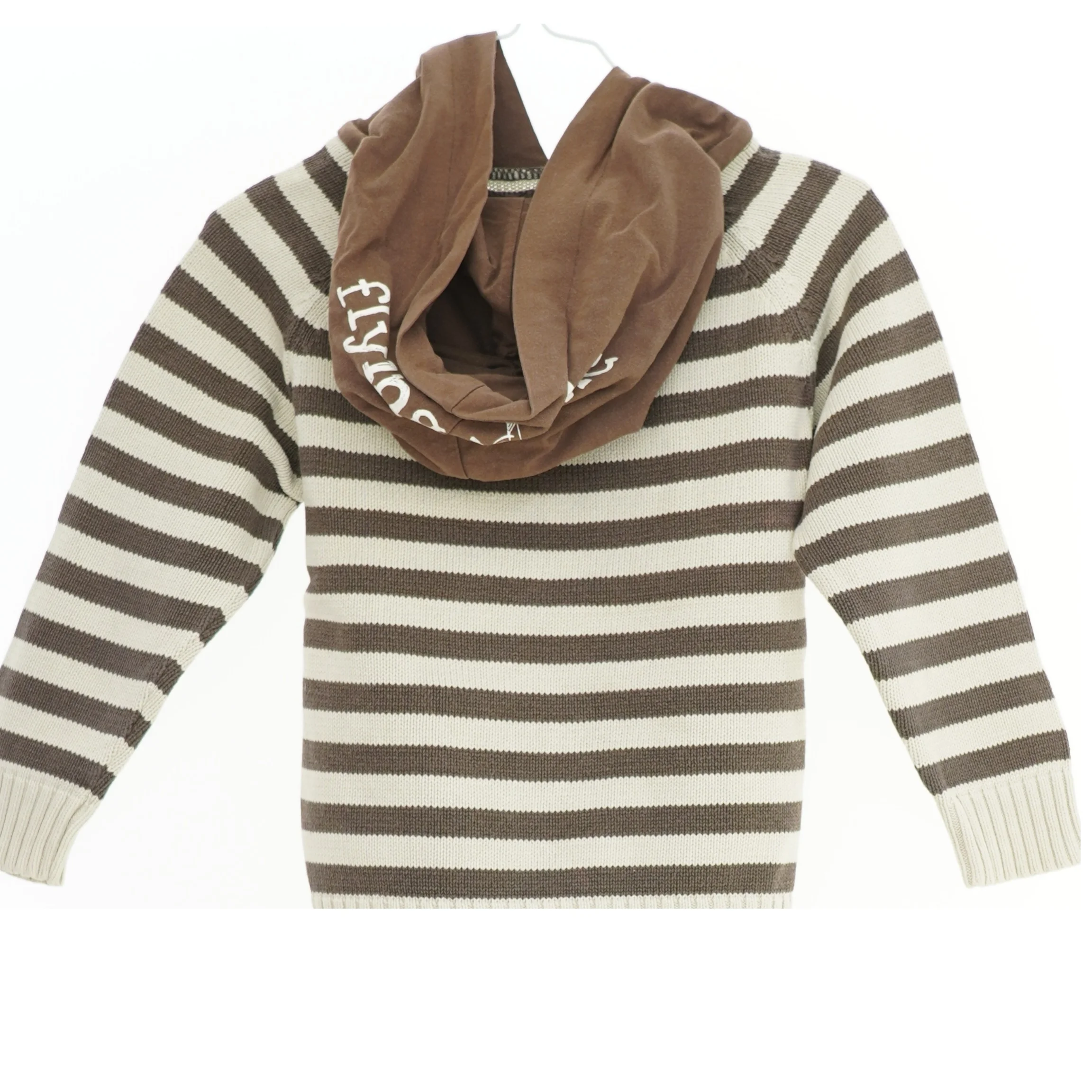 Strikket hættetrøje med striber fra Palomino (str. 104)