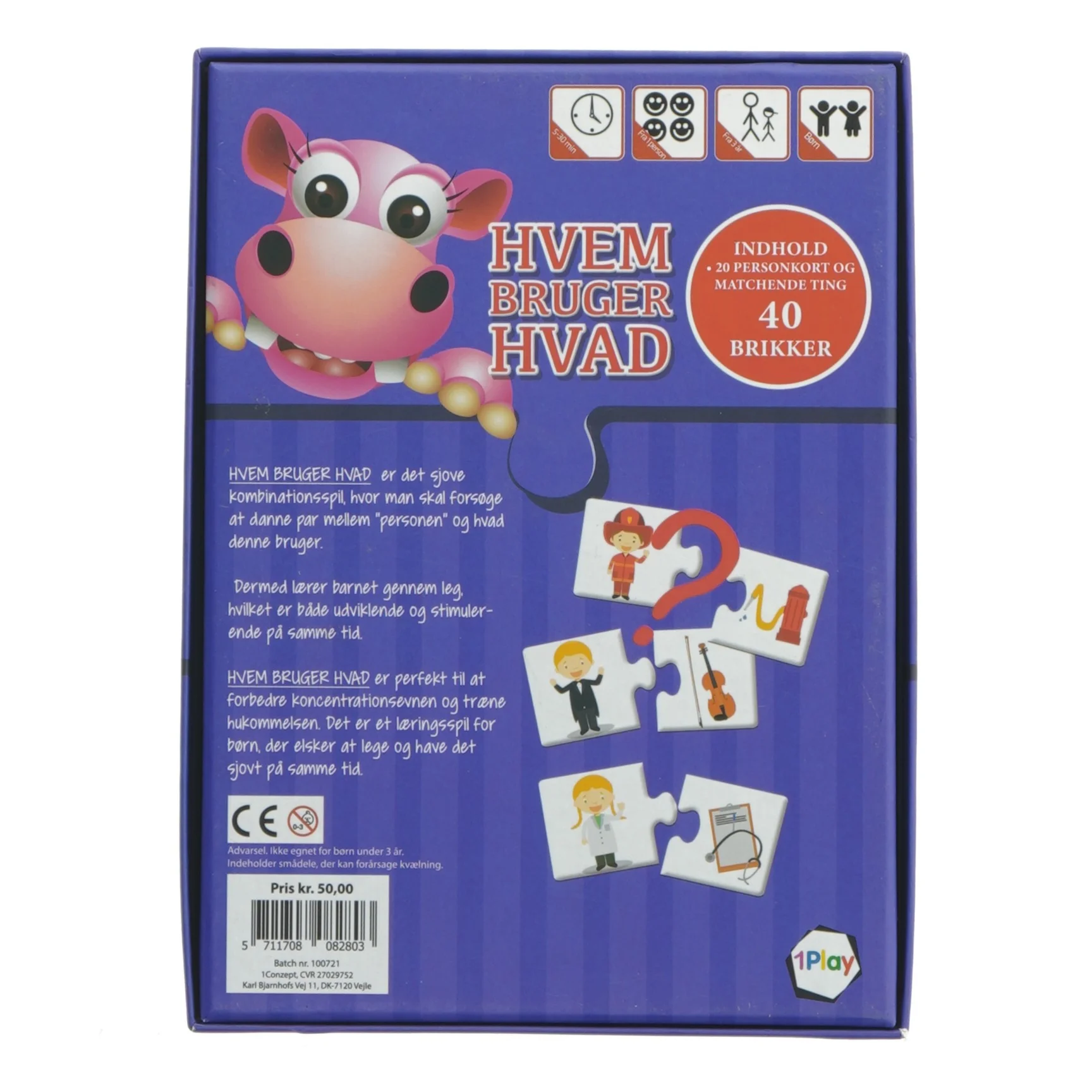 Hvem bruger hvad - puslespil fra 1 Play (str. 40. brikker)