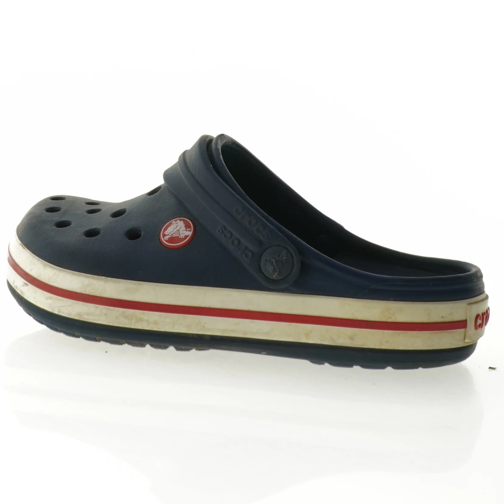 Brugte navyblå Crocs med rød hvid kant fra Crocs (str. 2)