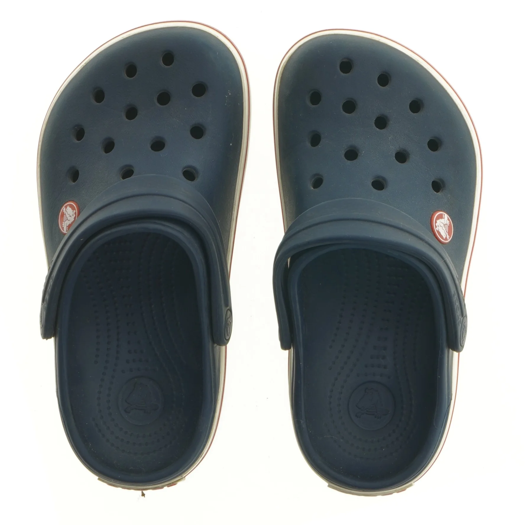 Brugte navyblå Crocs med rød hvid kant fra Crocs (str. 2)