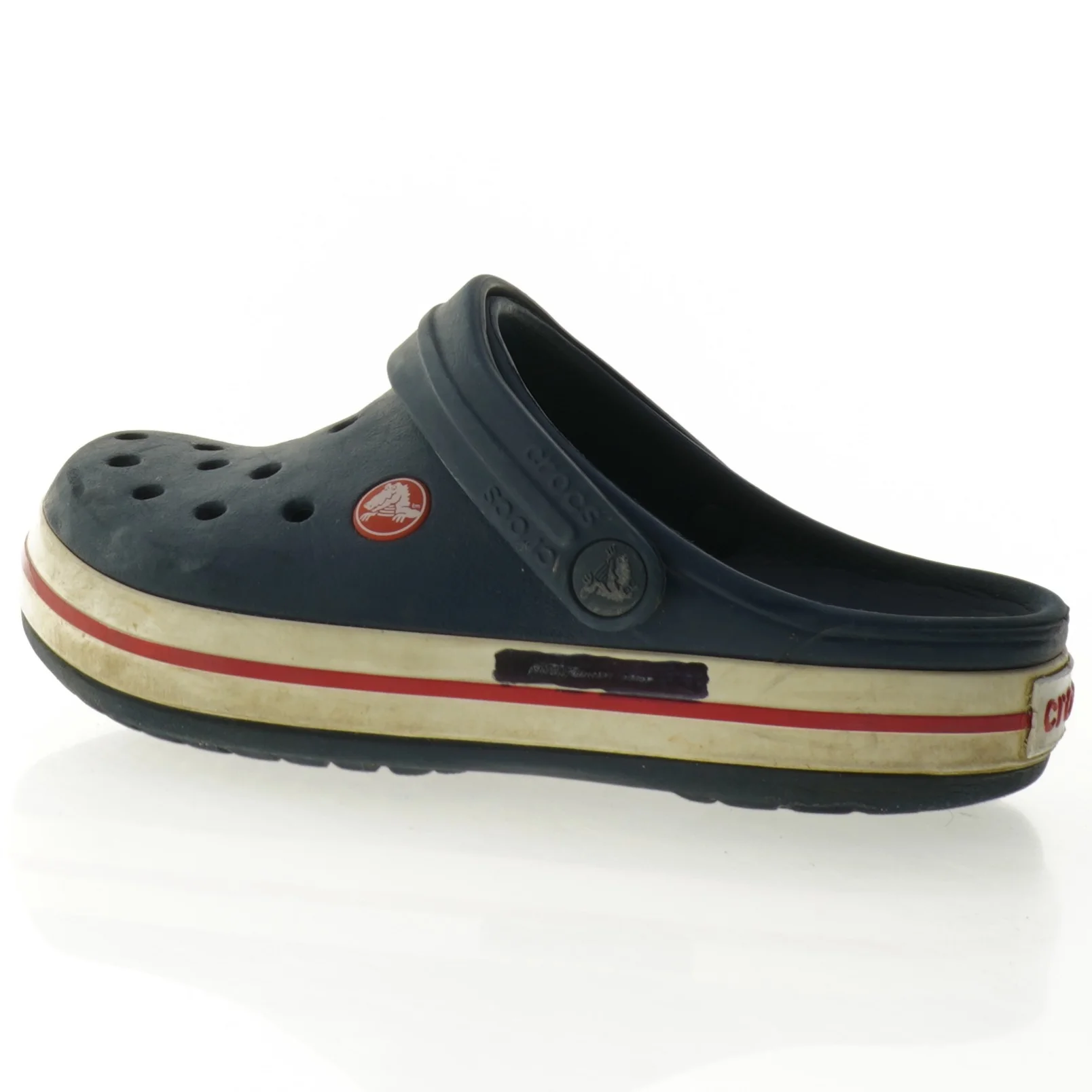 Brugte mørkeblå sadaler fra Crocs (str. J1 / 32)