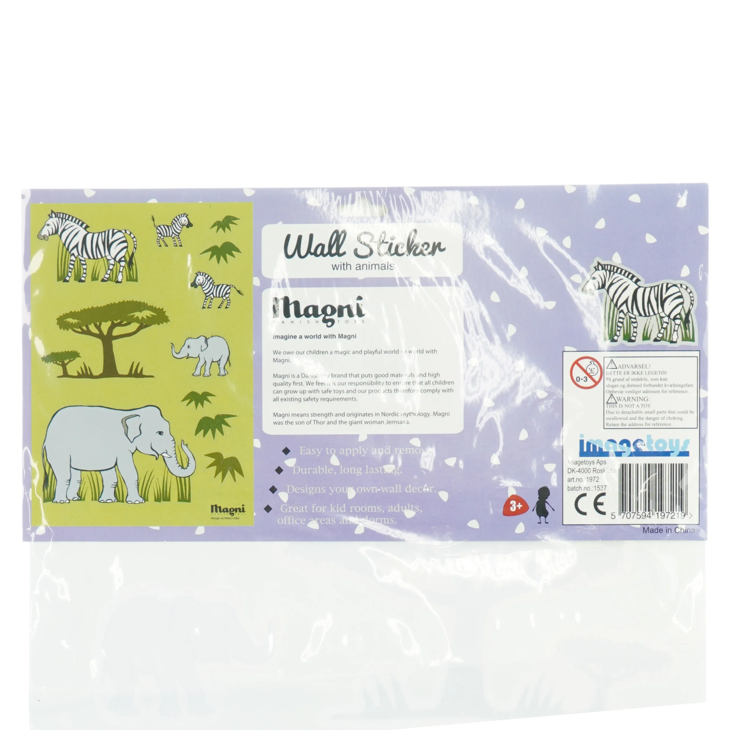 Vægklistermærker med dyr fra Imagetoys (str. 43,5x29 cm)