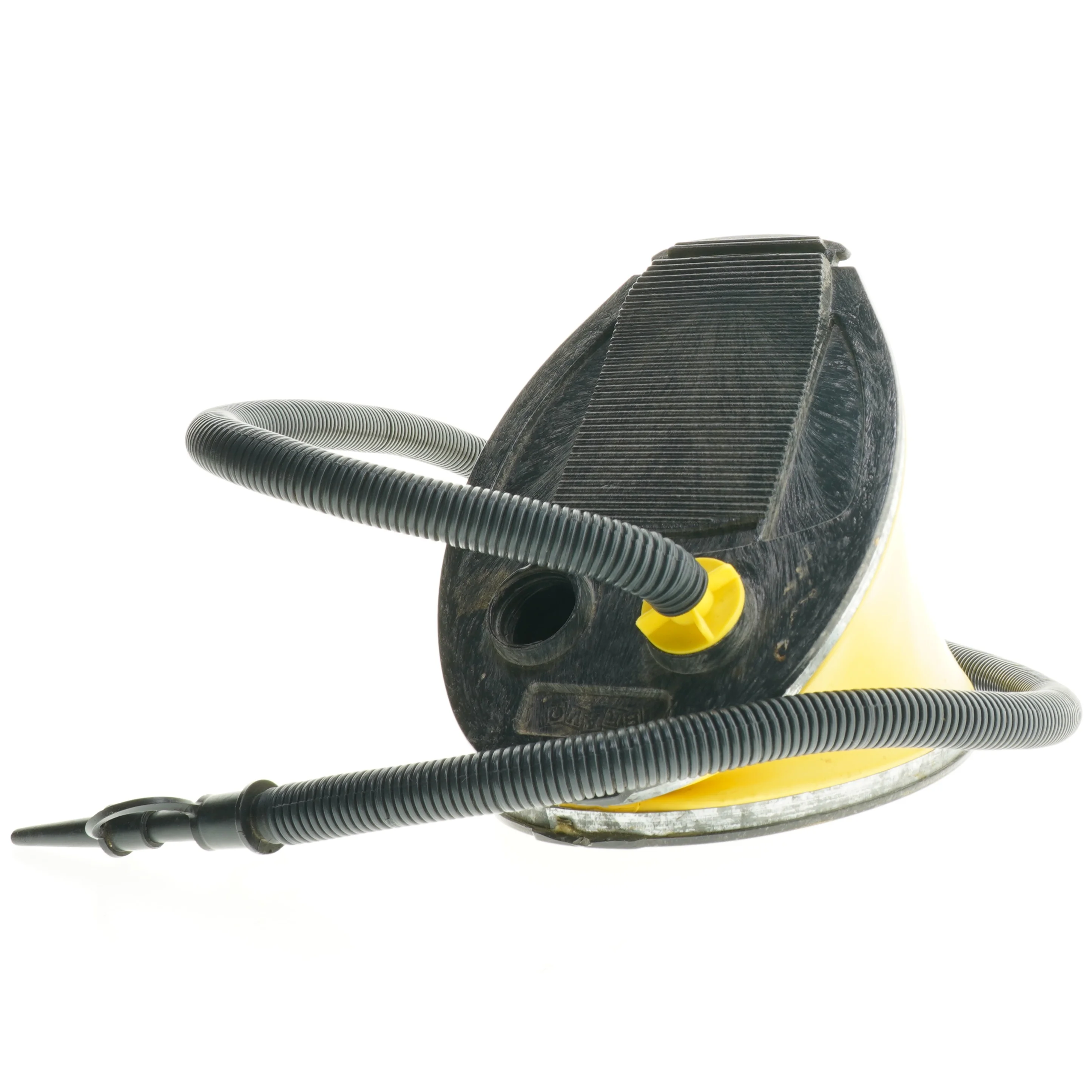 Gul og sort pumpe til luftmadras (str. 25 cm)