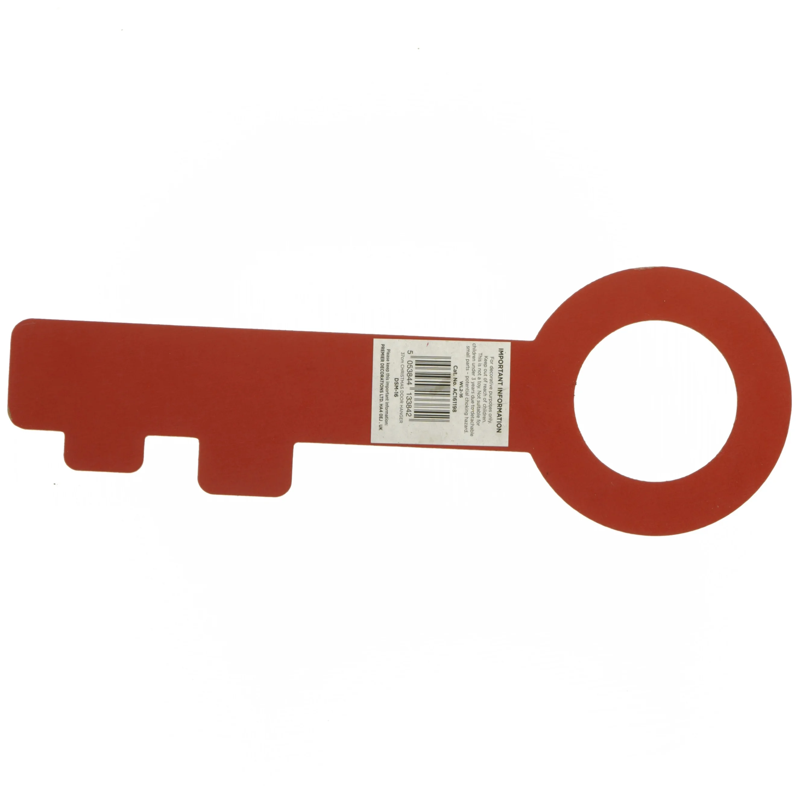 Juledørskilt i form af nøgle (str. 37 cm)