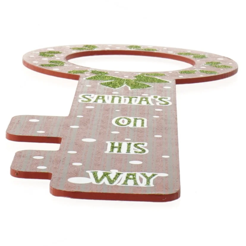 Juledørskilt i form af nøgle (str. 37 cm)