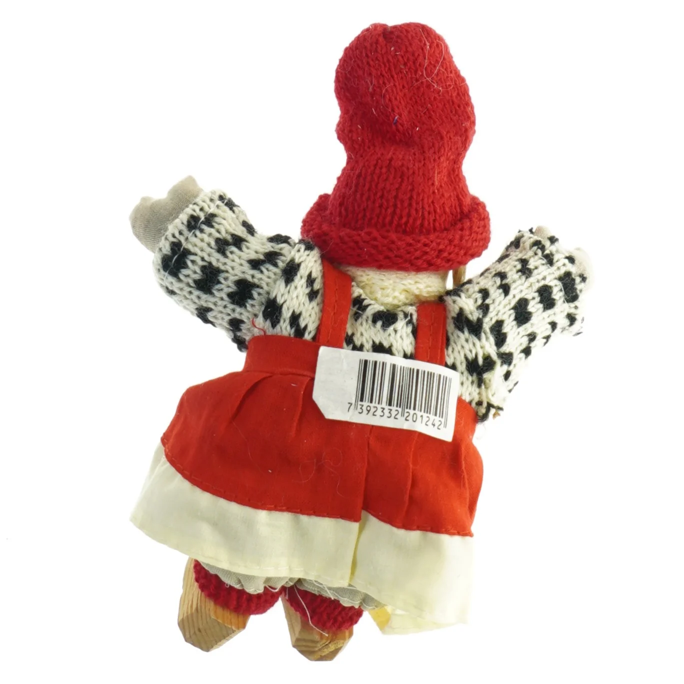 Nisse med strikket tøj (str. 14x7 cm)