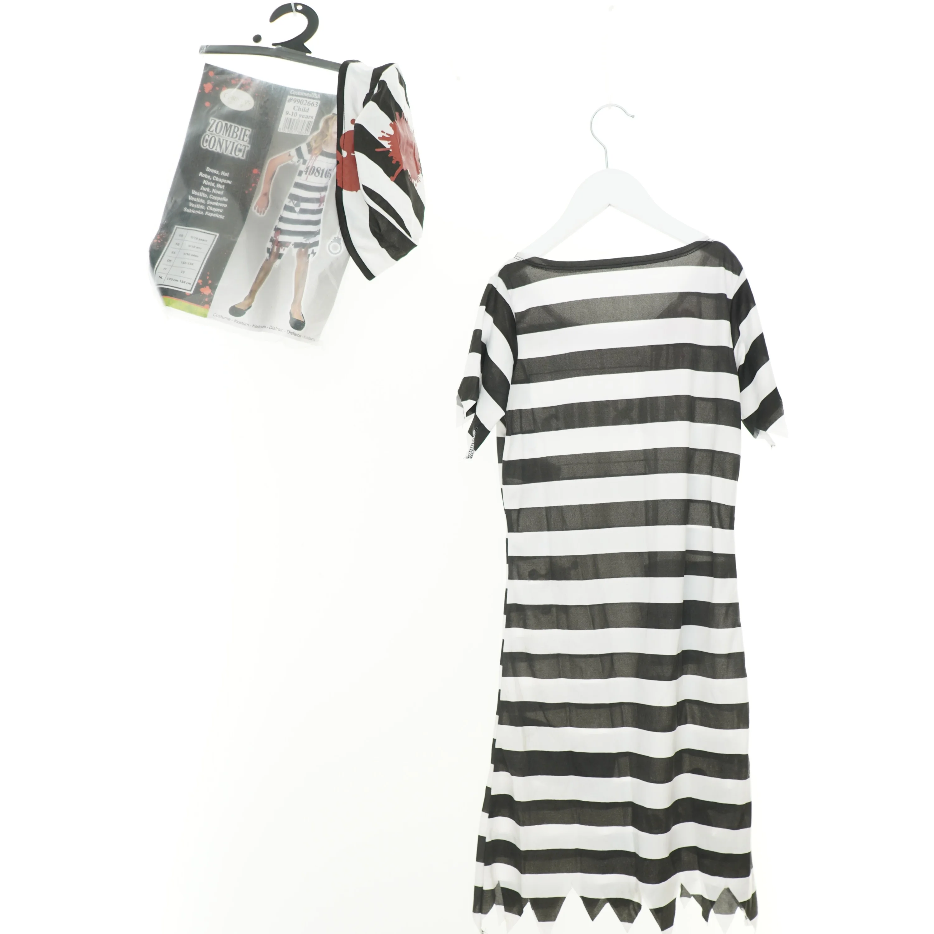 Udklædning, halloween fange (2 dele) (str. 134 cm)