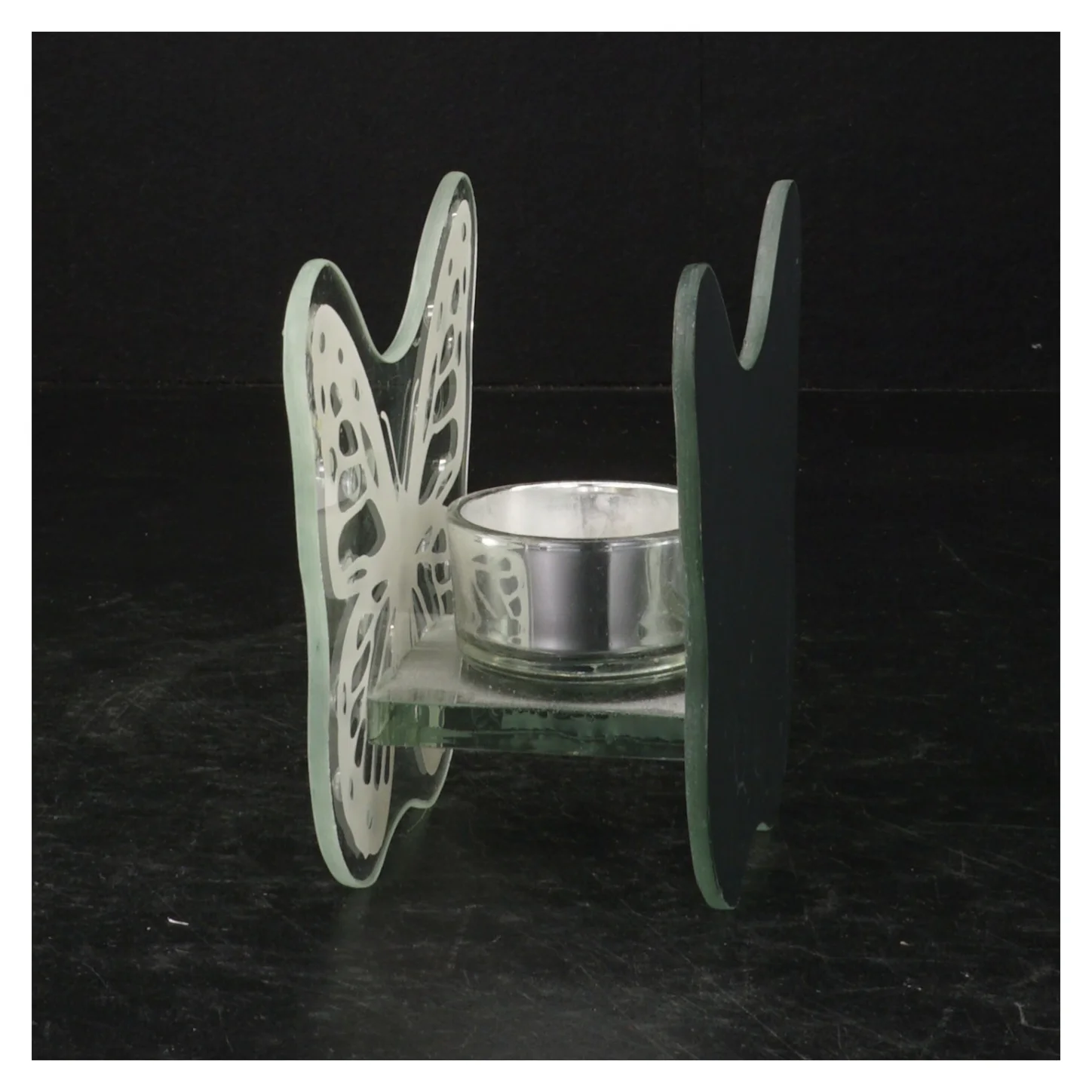 Glas fyrfadslys holder