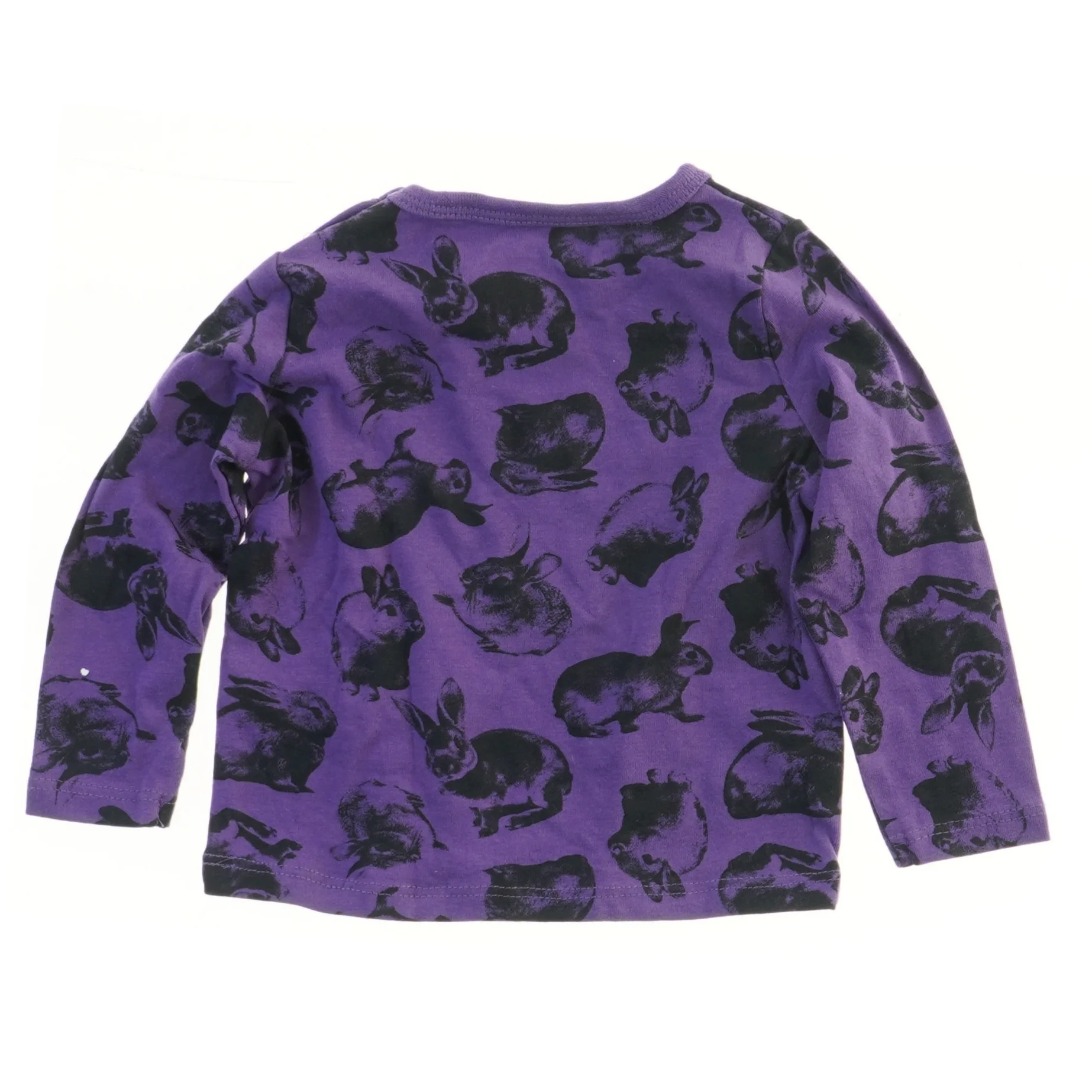 Langærmet lilla bluse med kaninprint fra VRS (str. 62)