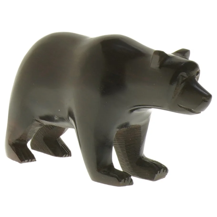 Træfigur af bjørn, håndskåret (vintage) (str. 13x7,5 cm)