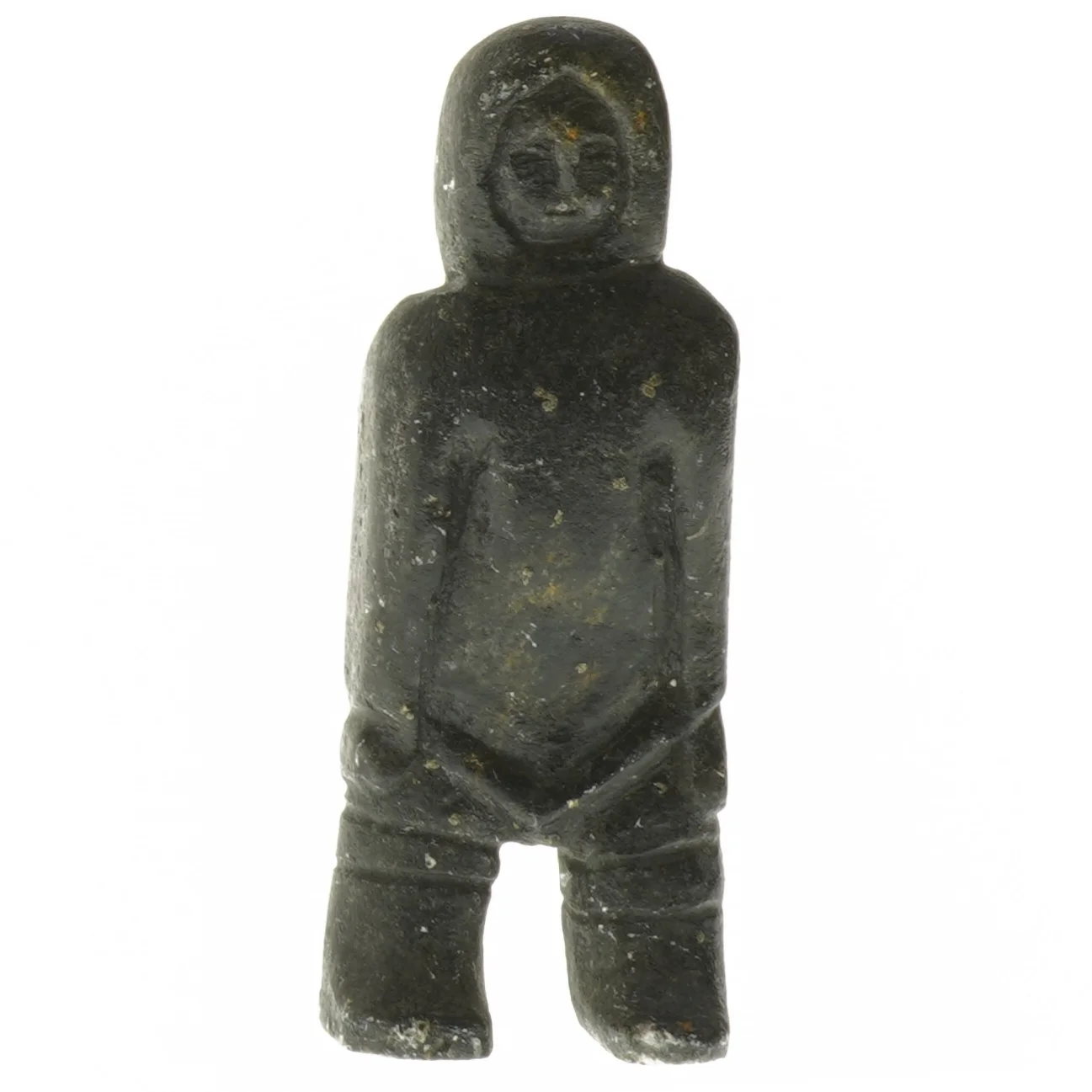 Grønlandsk fedtstensfigur - vintage kunsthåndværk (str. 6,5x16 cm)