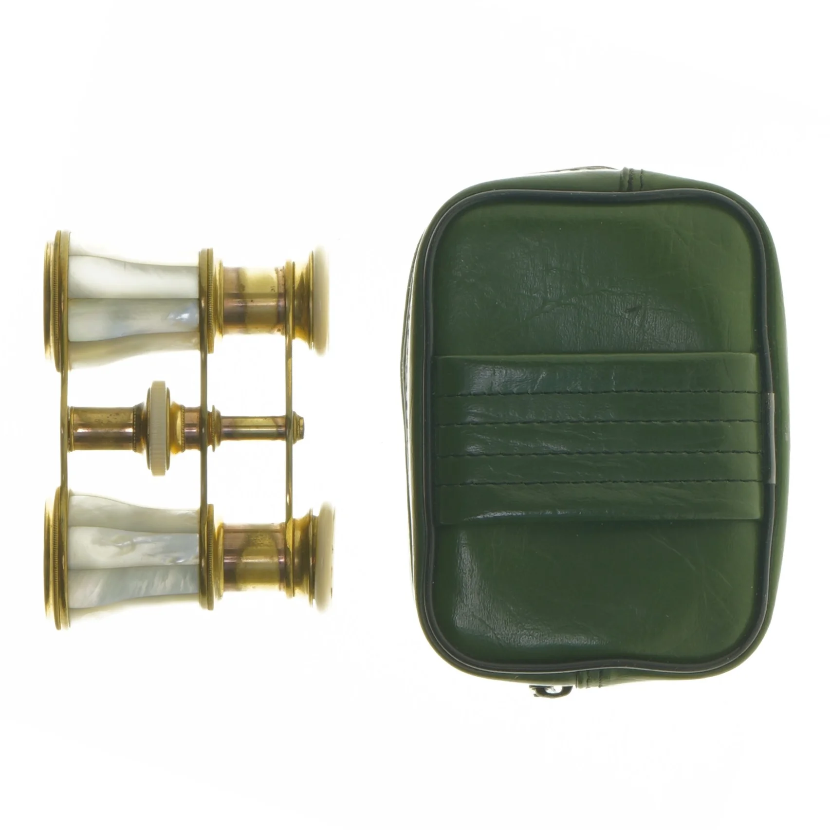 Vintage teaterkikkert med taske (str. 10x7 cm)