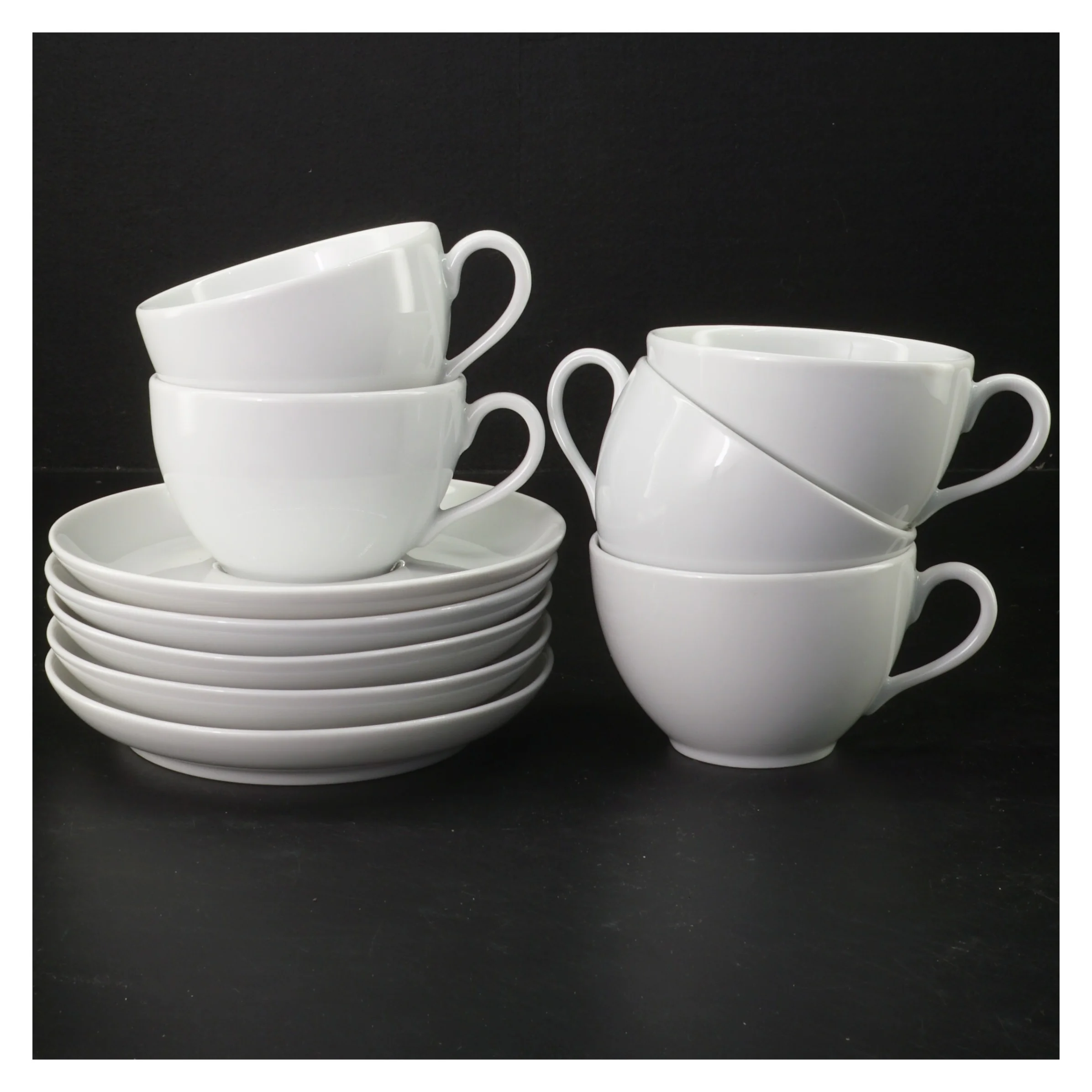 5 stk. Pillivuyt Cecil kaffekopper 18cl med underkopper