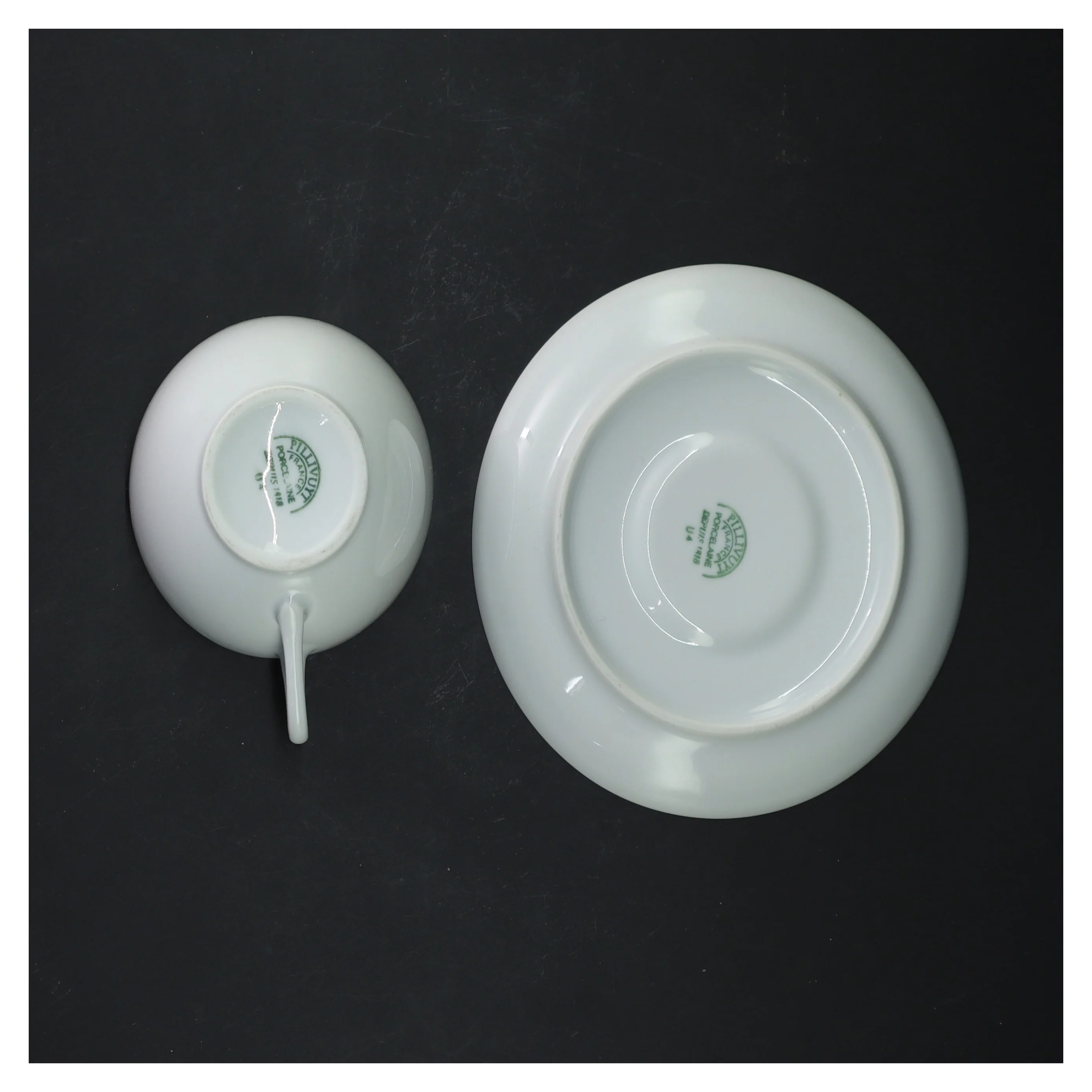 5 stk Pillivuyt Cecil kaffekopper (18 cl) med underkopper.