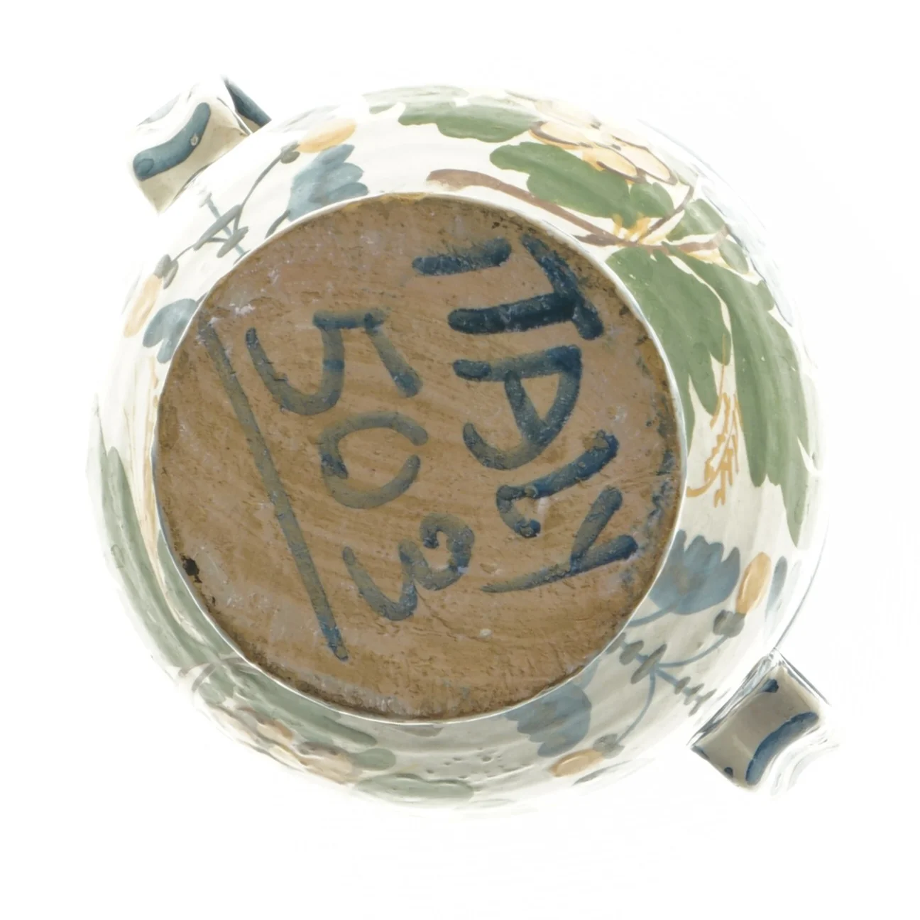 Vintage keramikvase med hanke – håndlavet (str. Ø 11,5x18 cm)