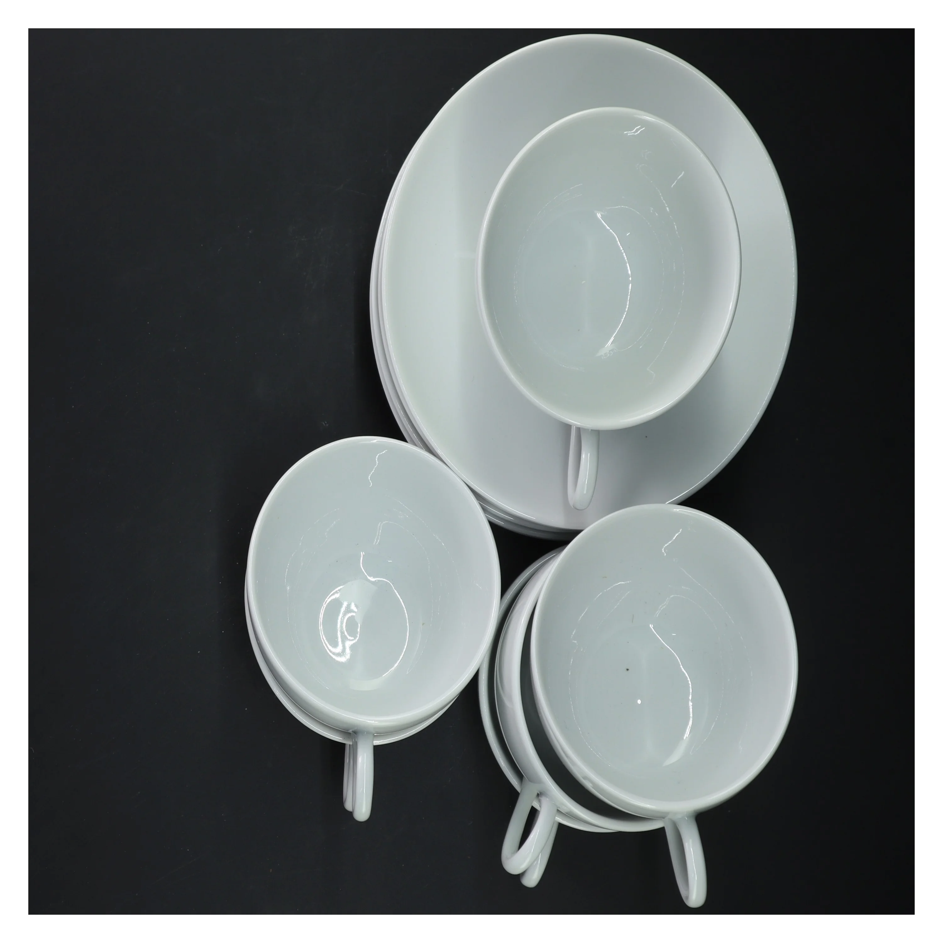 6 stk. Pillivuyt Cecil tekopper 29cl med underkopper