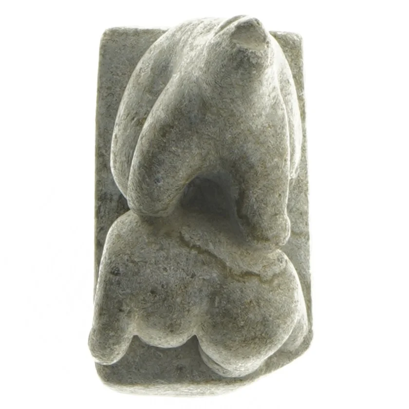 Grønlandsk fedtstensfigur - Isbjørnemotiv (str. 9x5x8,5 cm)