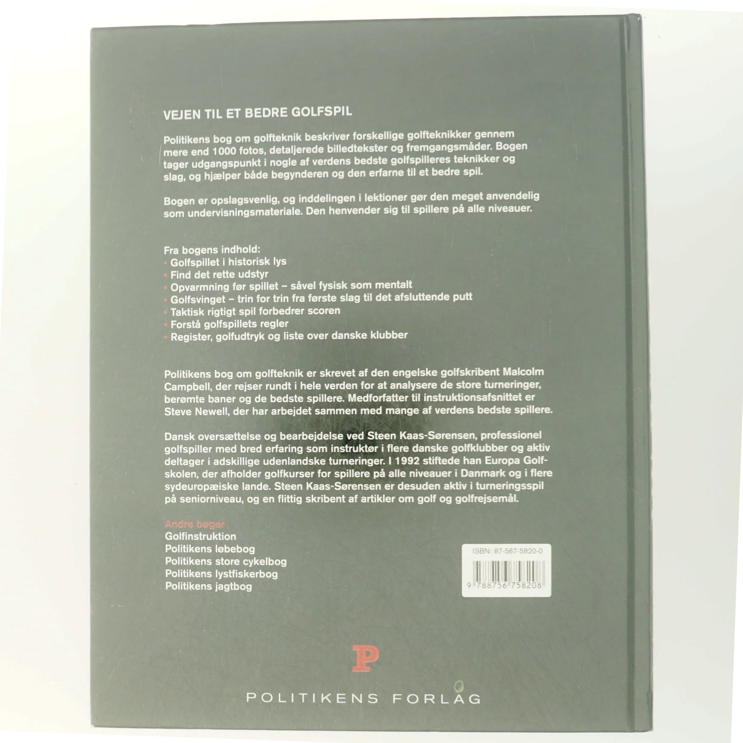 Politikens bog om golfteknik : træning, teknik, spilleregler (Bog)