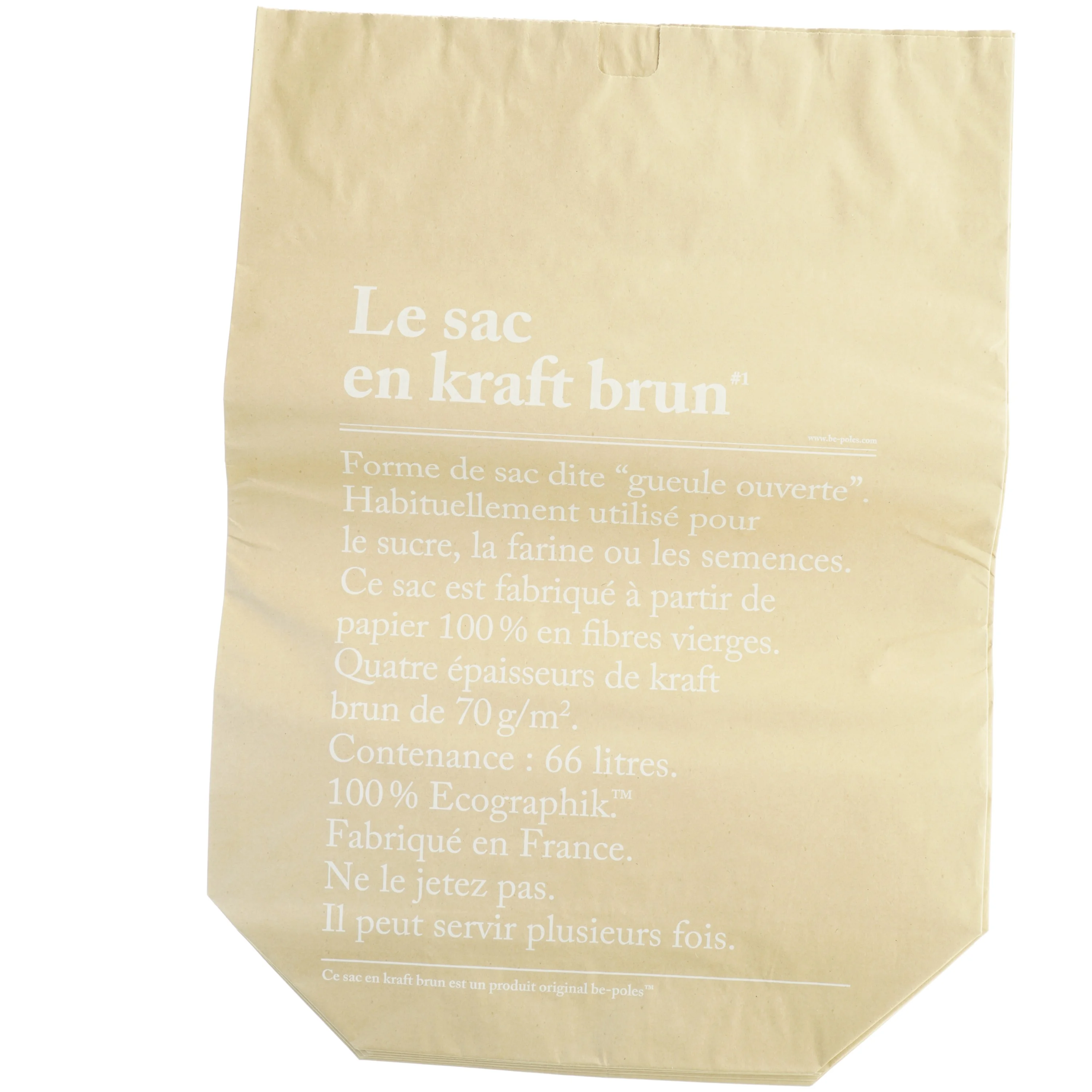 Brunt papirindkøbspose/vasketøjspose (str. 50 x 70 cm)