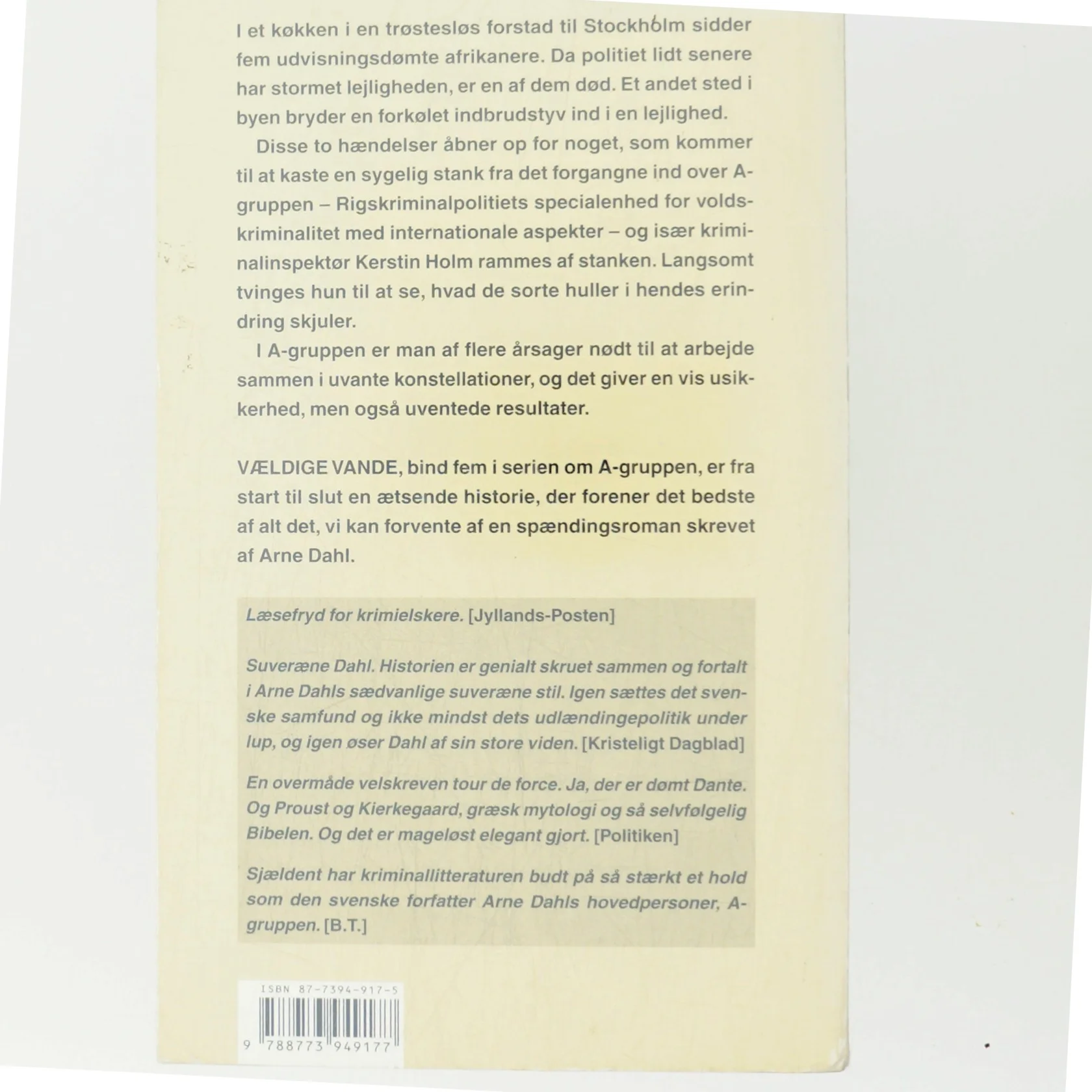 Vældige vande : kriminalroman af Arne Dahl (f. 1963) (Bog)