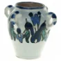 Keramikvase med blåt blomstermønster (str. 10 x 8,5 cm)