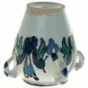 Keramikvase med blåt blomstermønster (str. 10 x 8,5 cm)