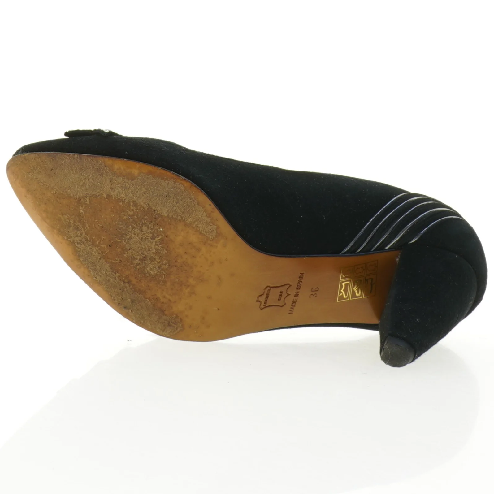 Sorte højhælede sko med dekoration (str. 36)