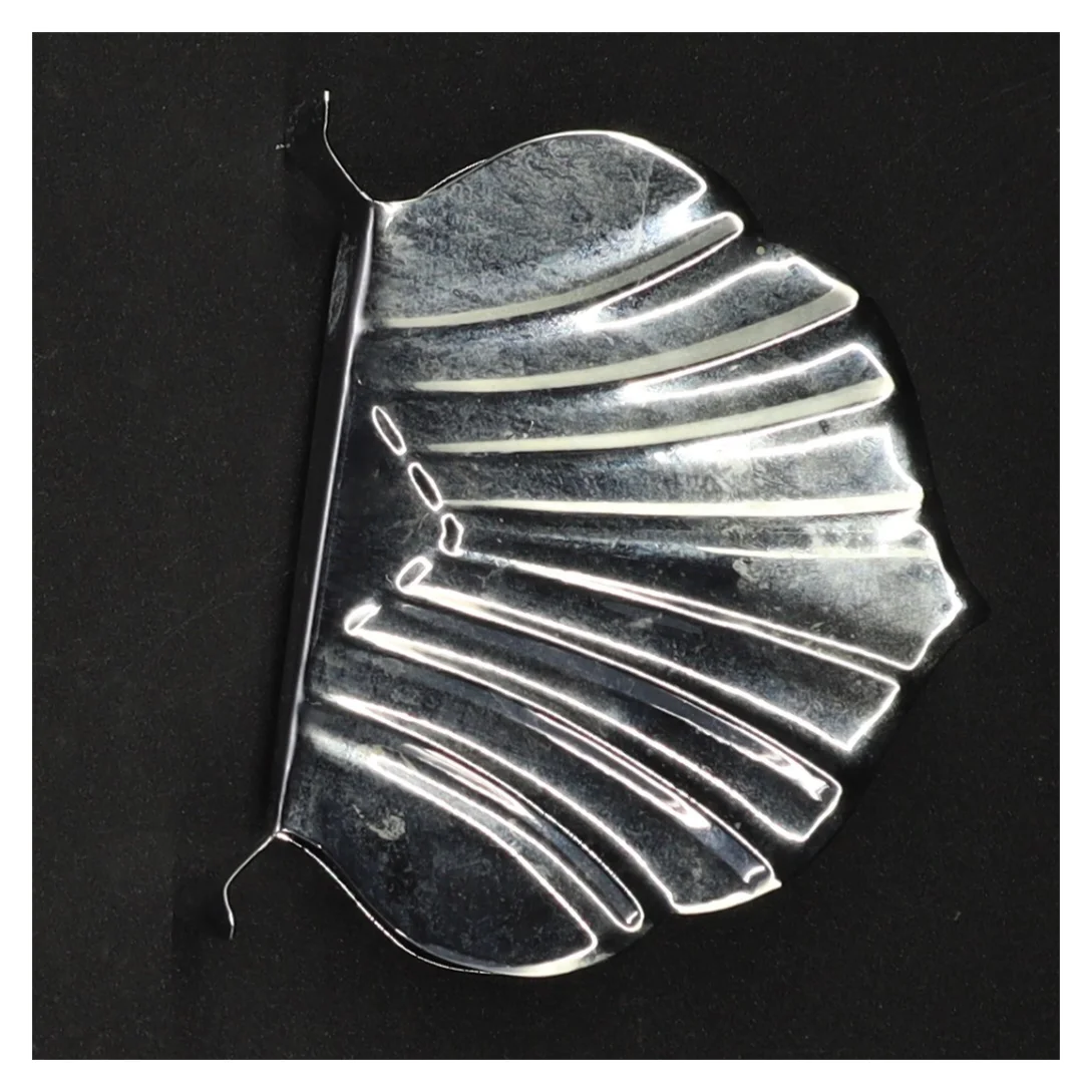 Gammel Sølvfarvet metalservietholder (str. 9 x 2 cm)