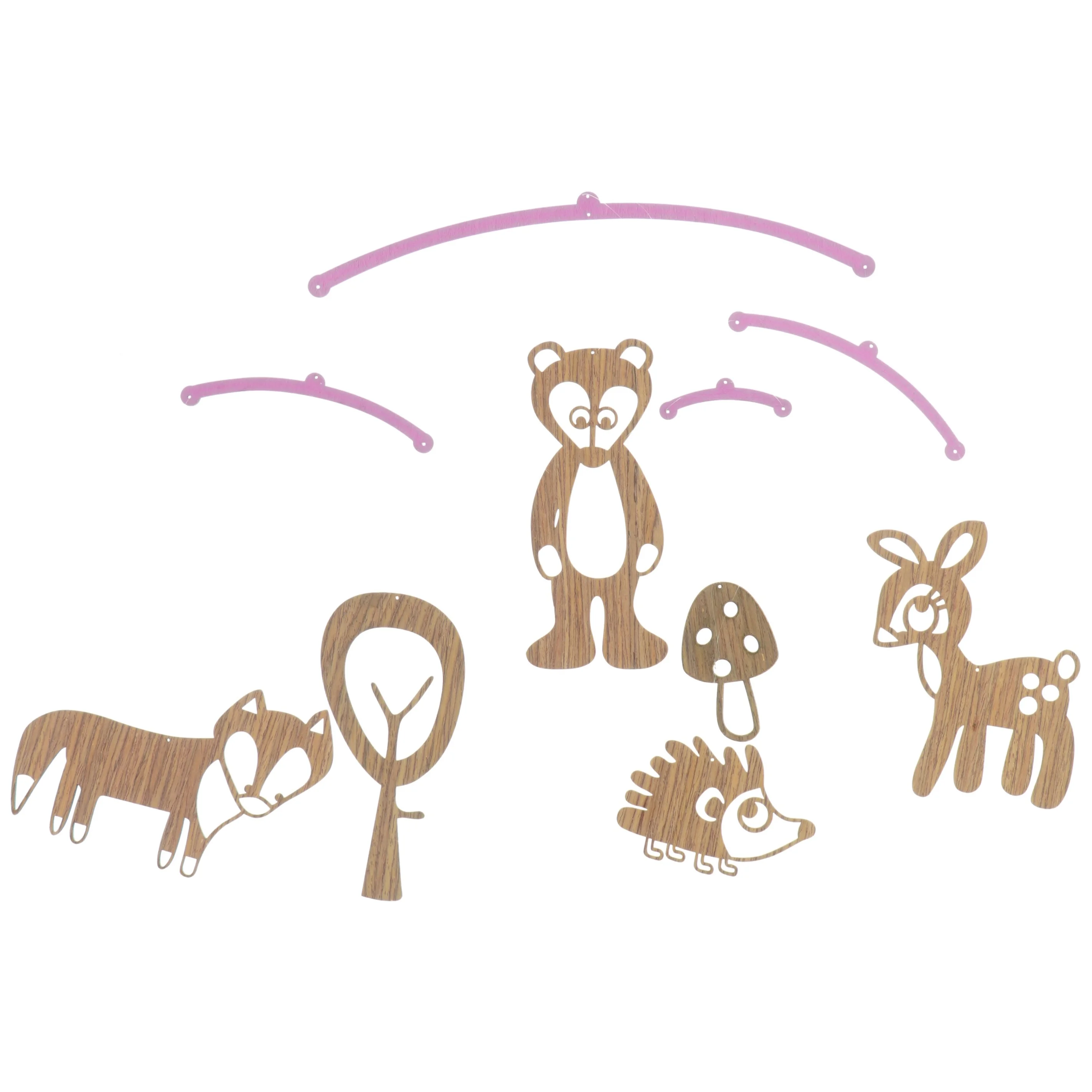 Sebra træ-uro med skovtema (str. 18 x 18 cm)