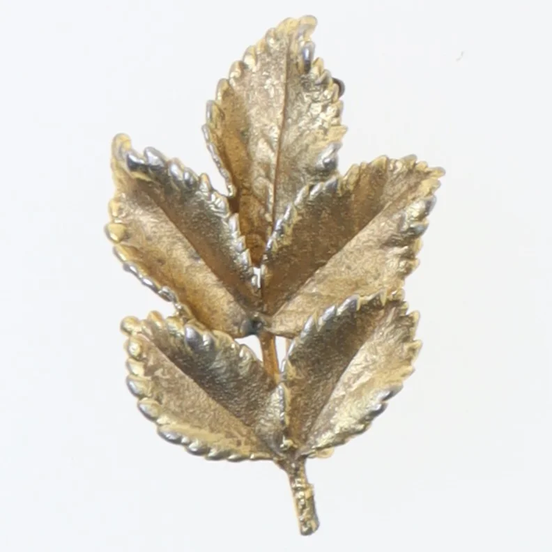 Guld blad broche (str. 4,5 cm)