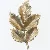 Guld blad broche (str. 4,5 cm)