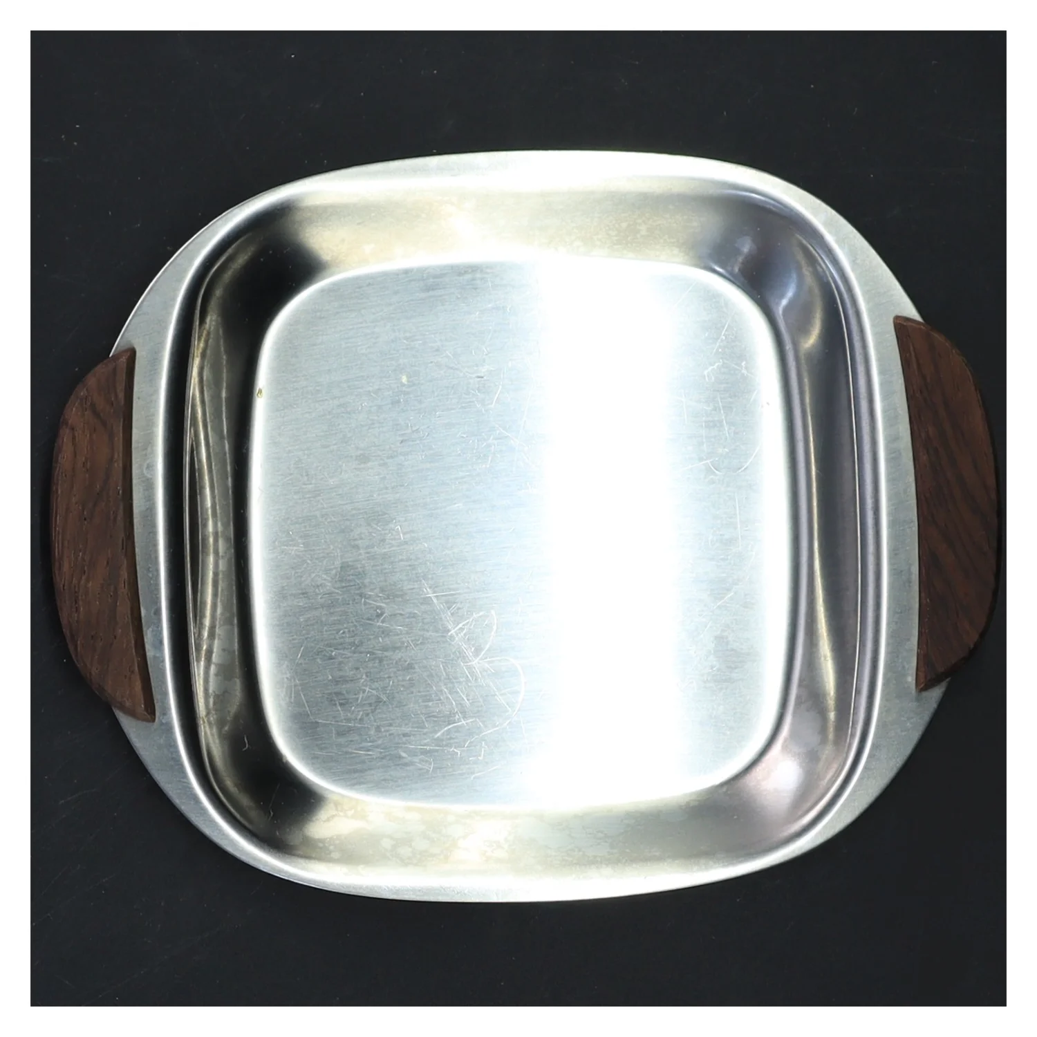 Rustfri stålfad med håndtag (str. 15x12 cm)