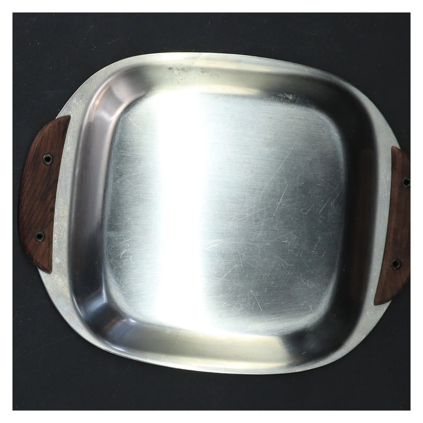 Rustfri stålfad med håndtag (str. 15x12 cm)