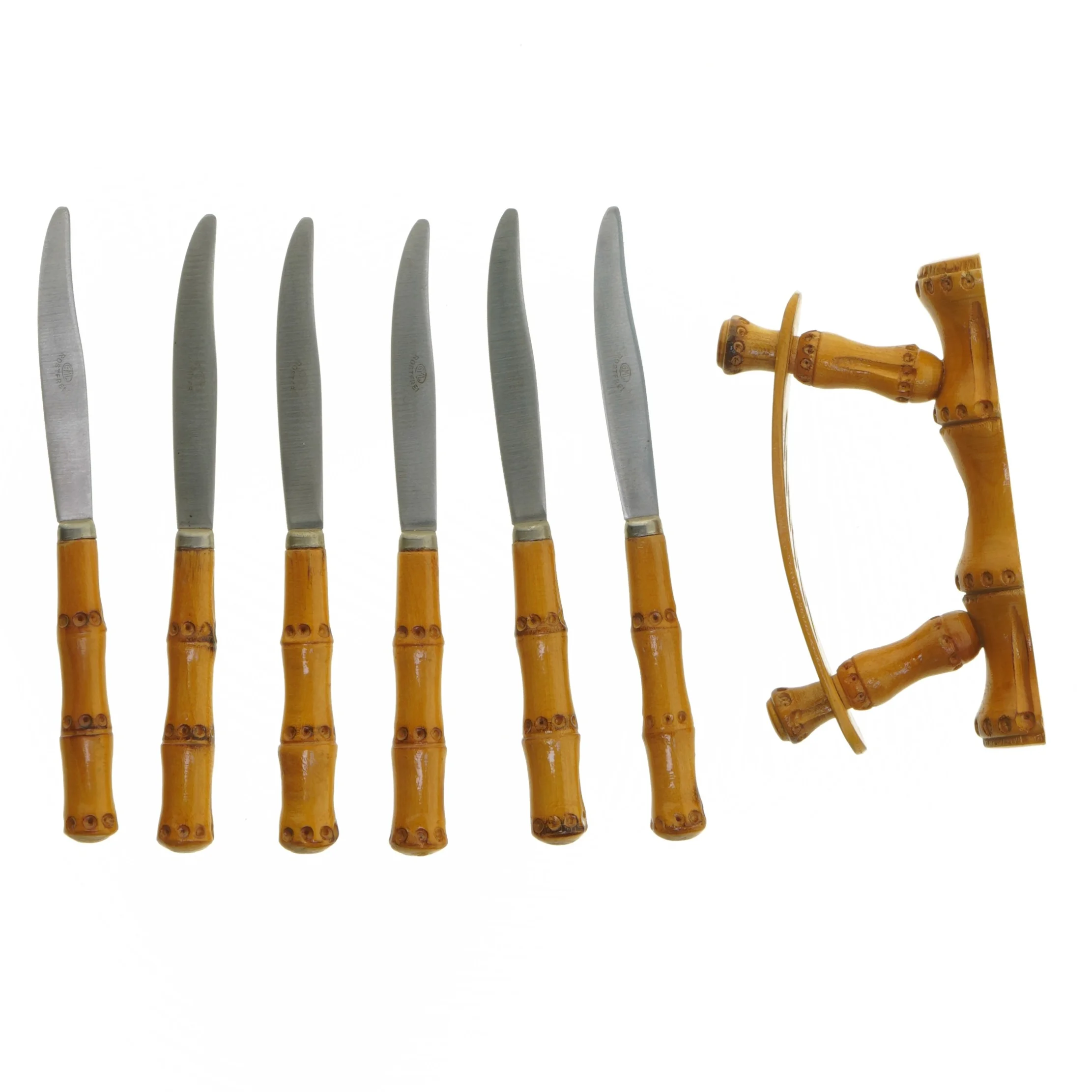 Sæt med bambusknive og holder (str. 17 cm)