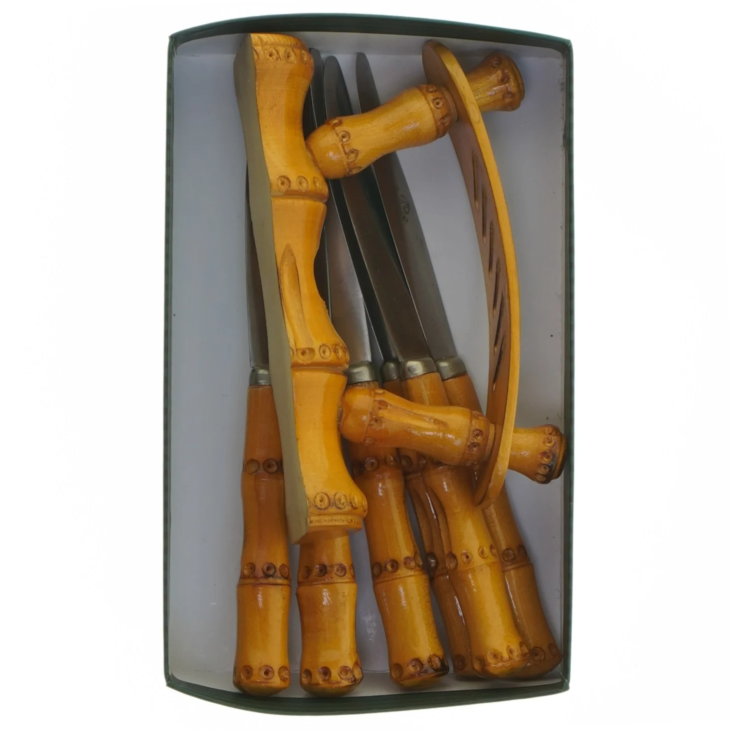 Sæt med bambusknive og holder (str. 17 cm)