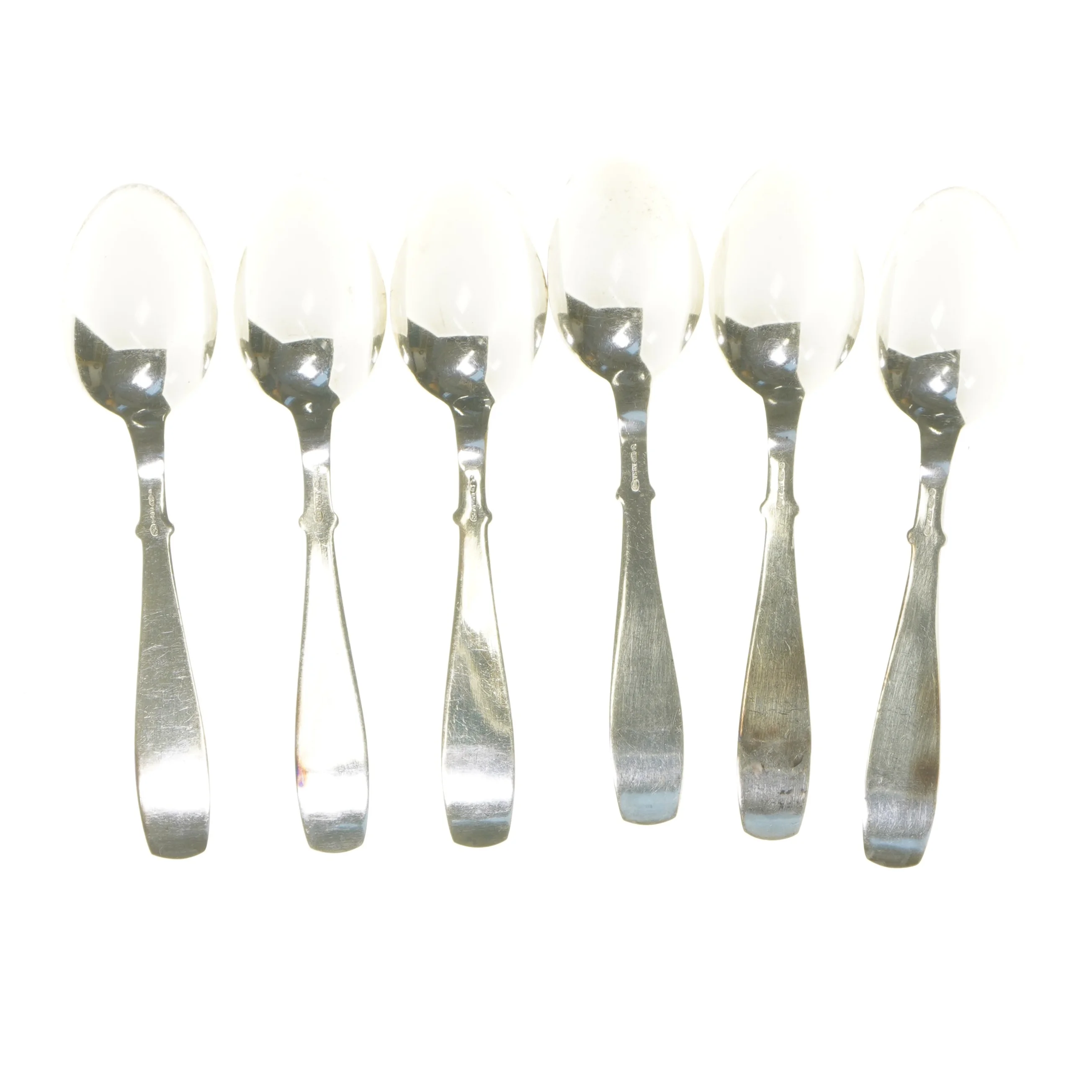Sæt af 6 sølvskeer fra Absa (str. 6 stk 19,5 cm)