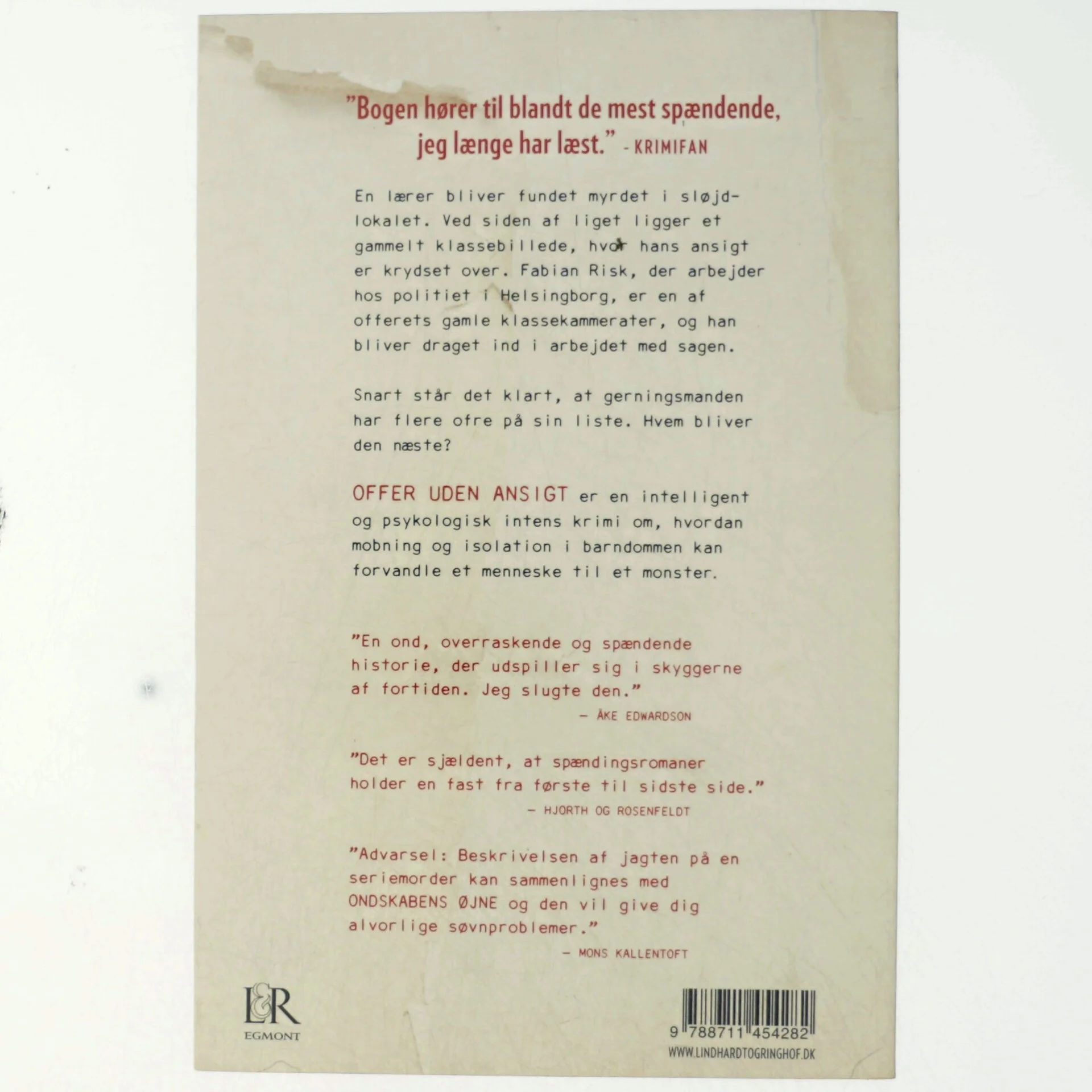 Offer uden ansigt af Stefan Ahnhem (Bog)