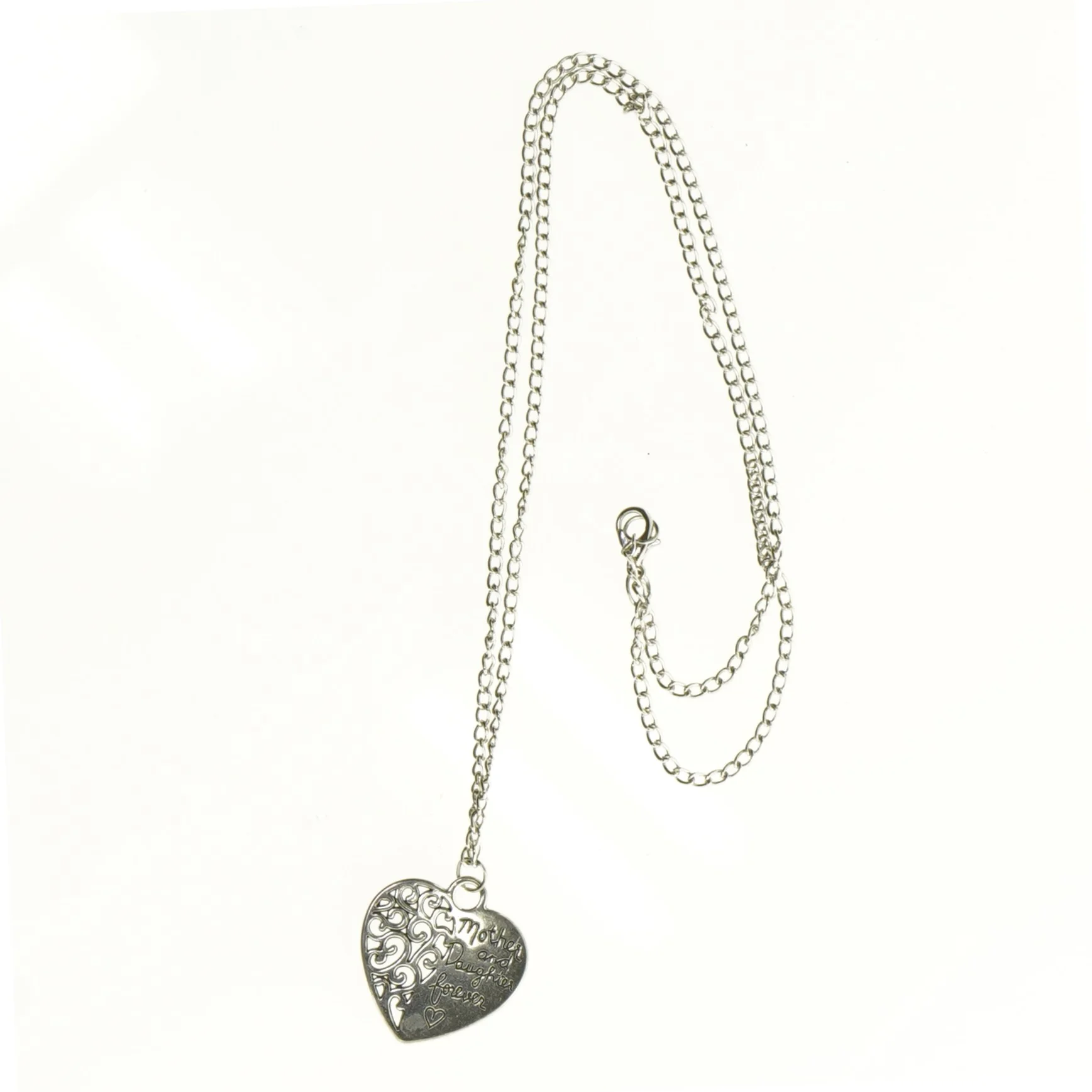 Halskæde med hjerte vedhæng (str. 33 cm) stål
