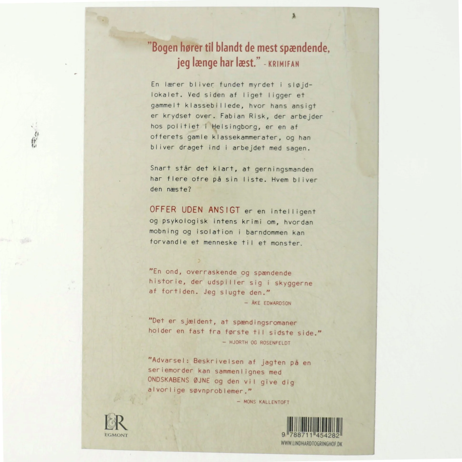 Offer uden ansigt af Stefan Ahnhem (Bog)