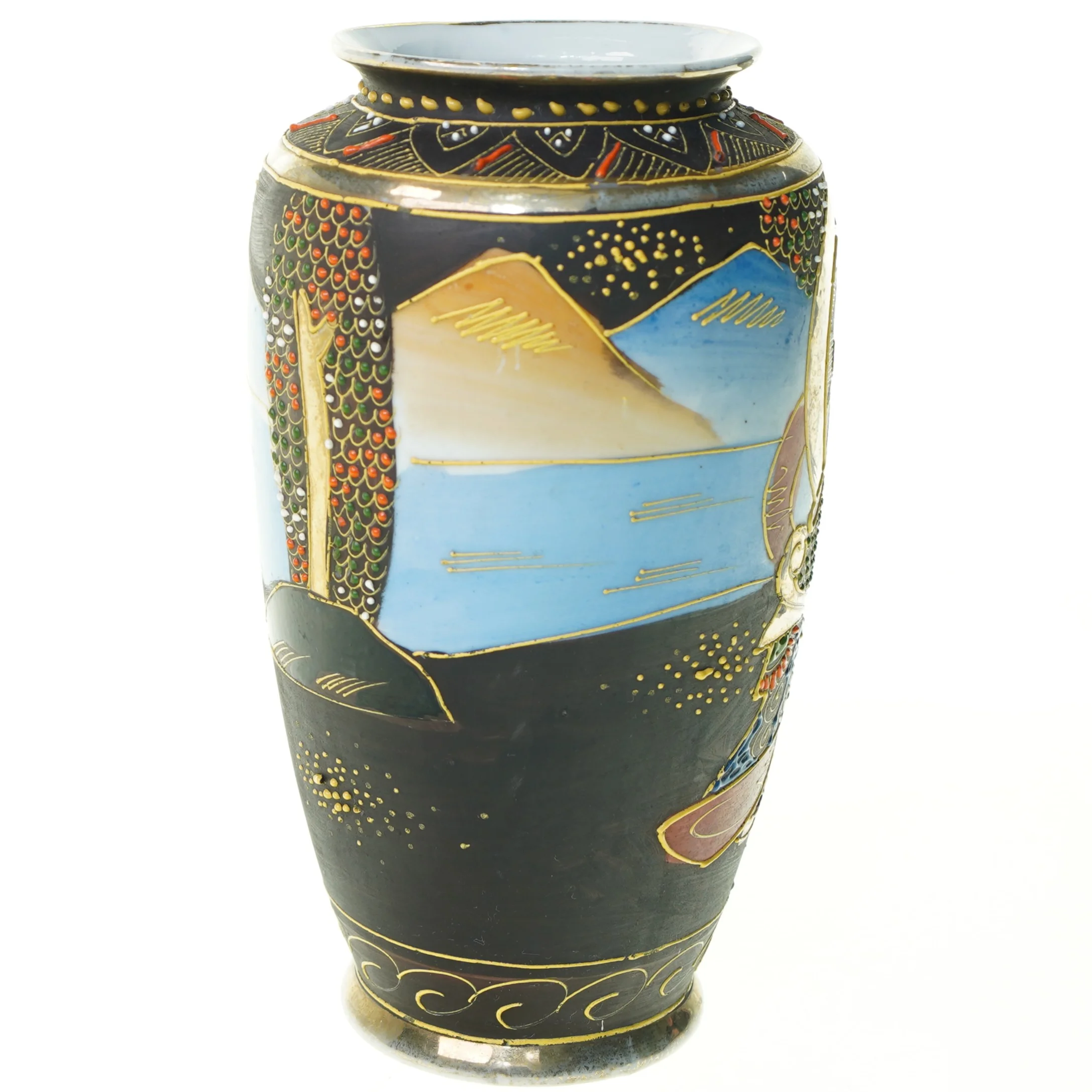 Vase med kinesisk motiv (str. 20 x 7 x 10 cm)