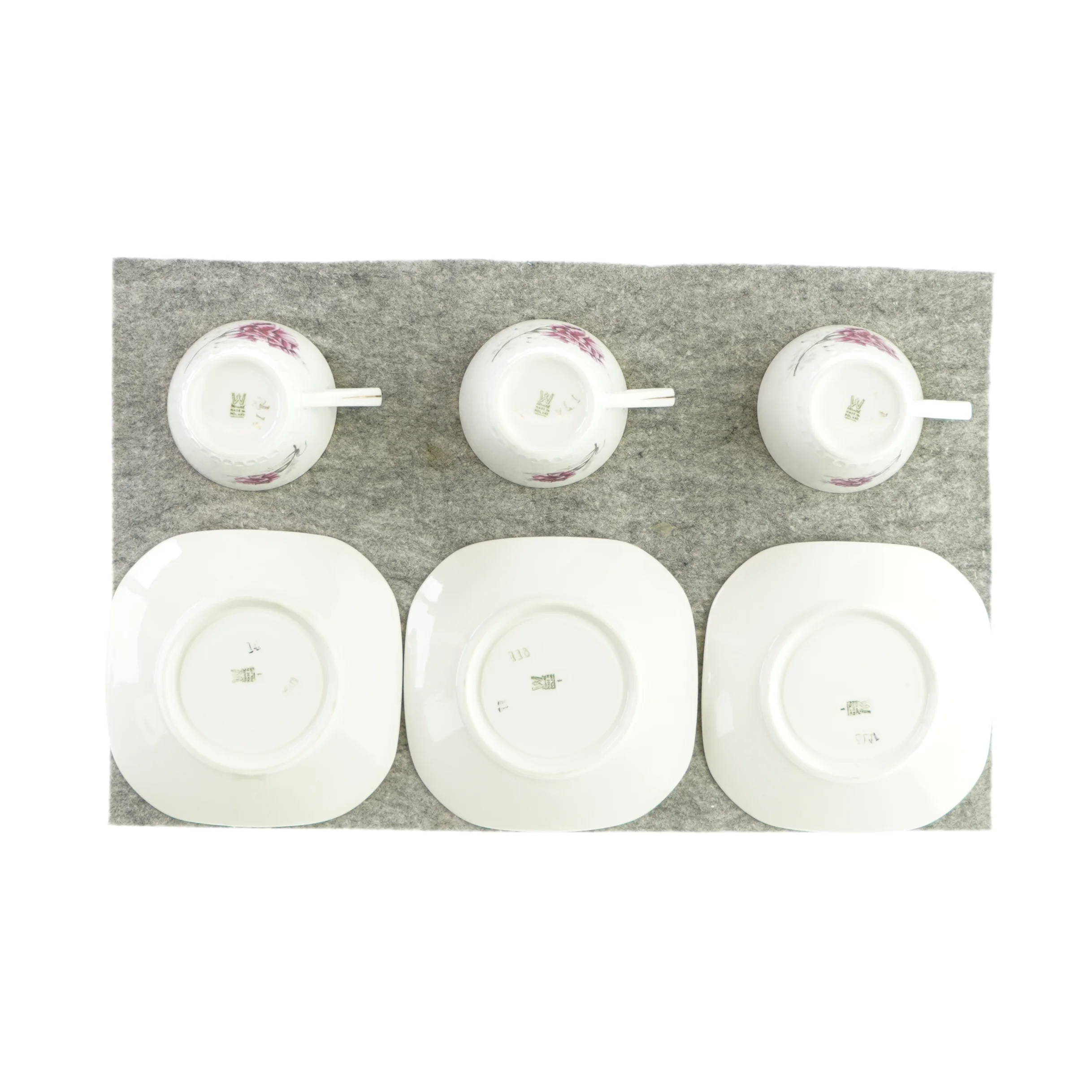 Stel med kop og underkop (3 styk) 