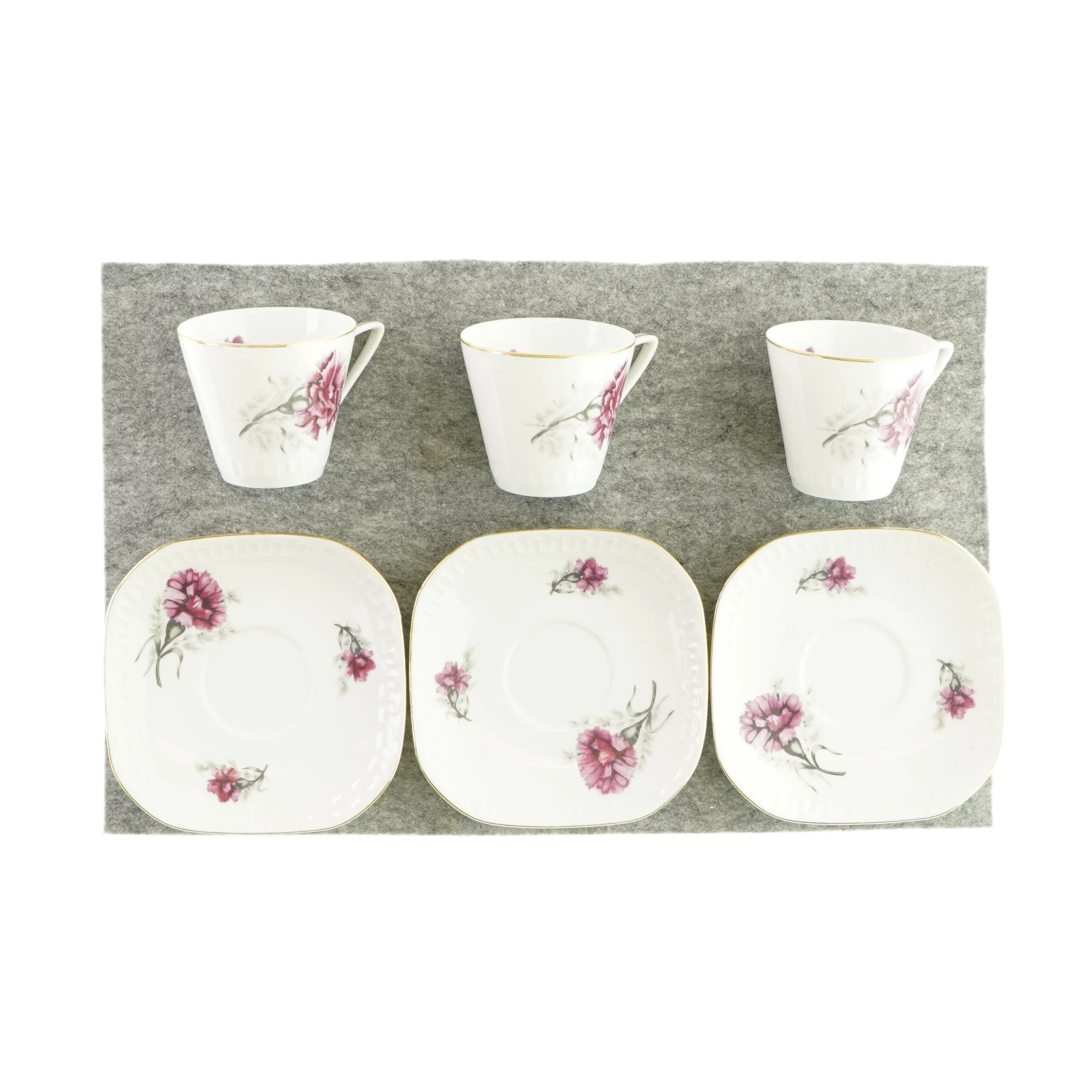 Stel med kop og underkop (3 styk) 