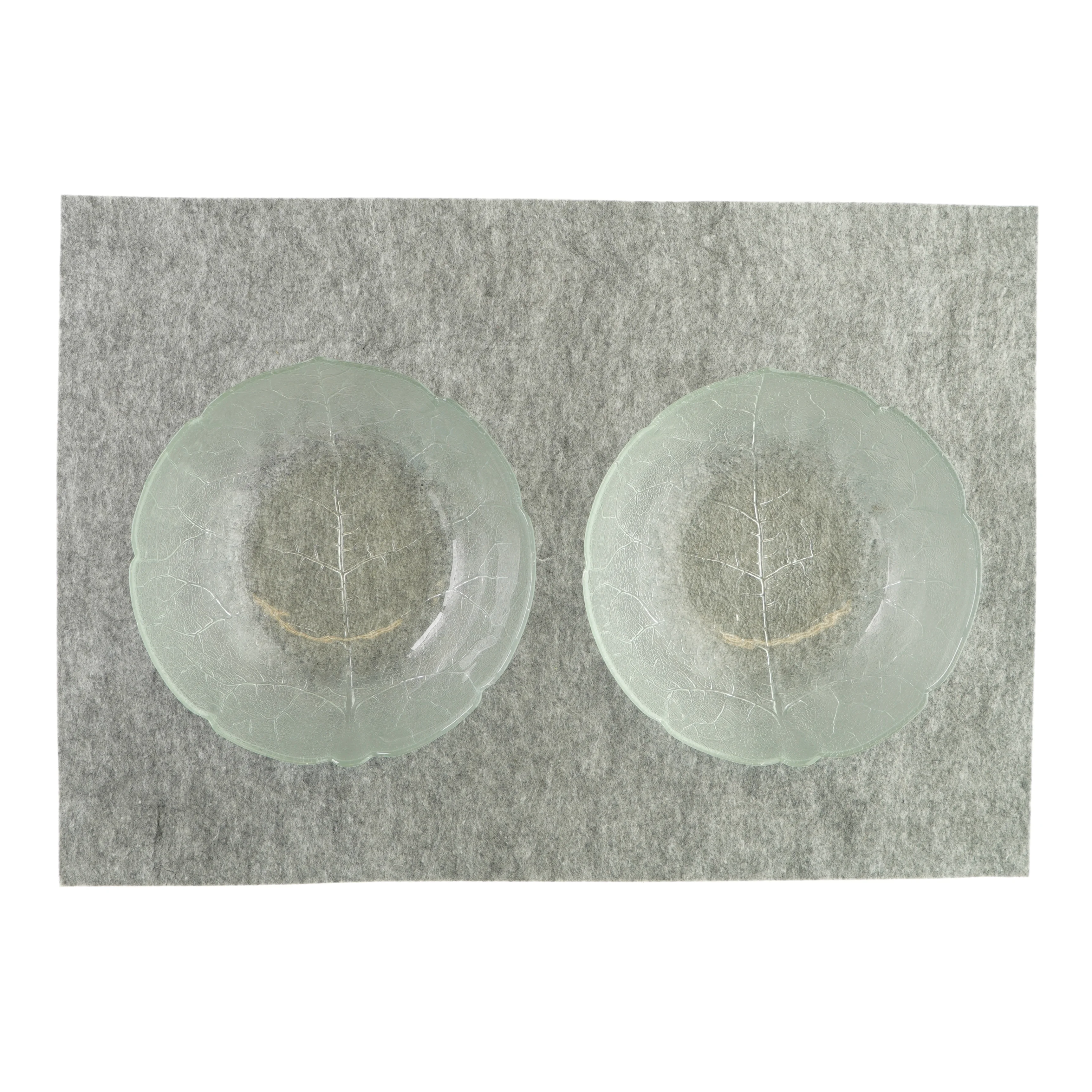 Glasskåle med bladtryk (2 styk)