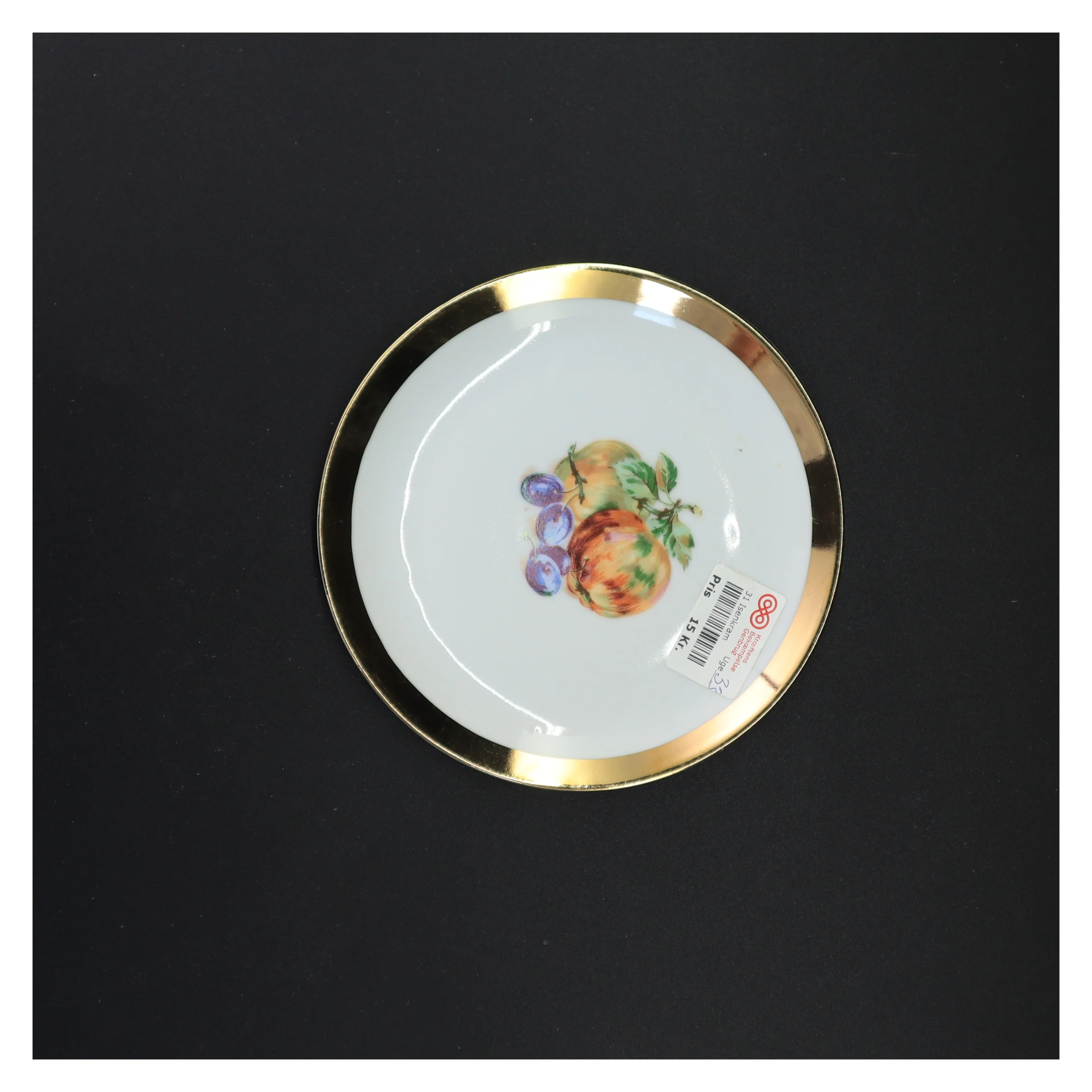 Dekorativ porcelænstallerken (str. 17 x 17 cm)