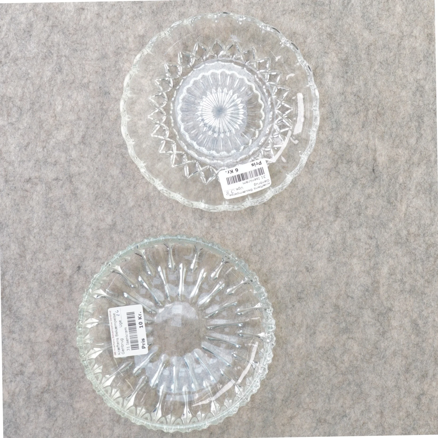 Glas asietter fra Udkant (str. 15 cm)