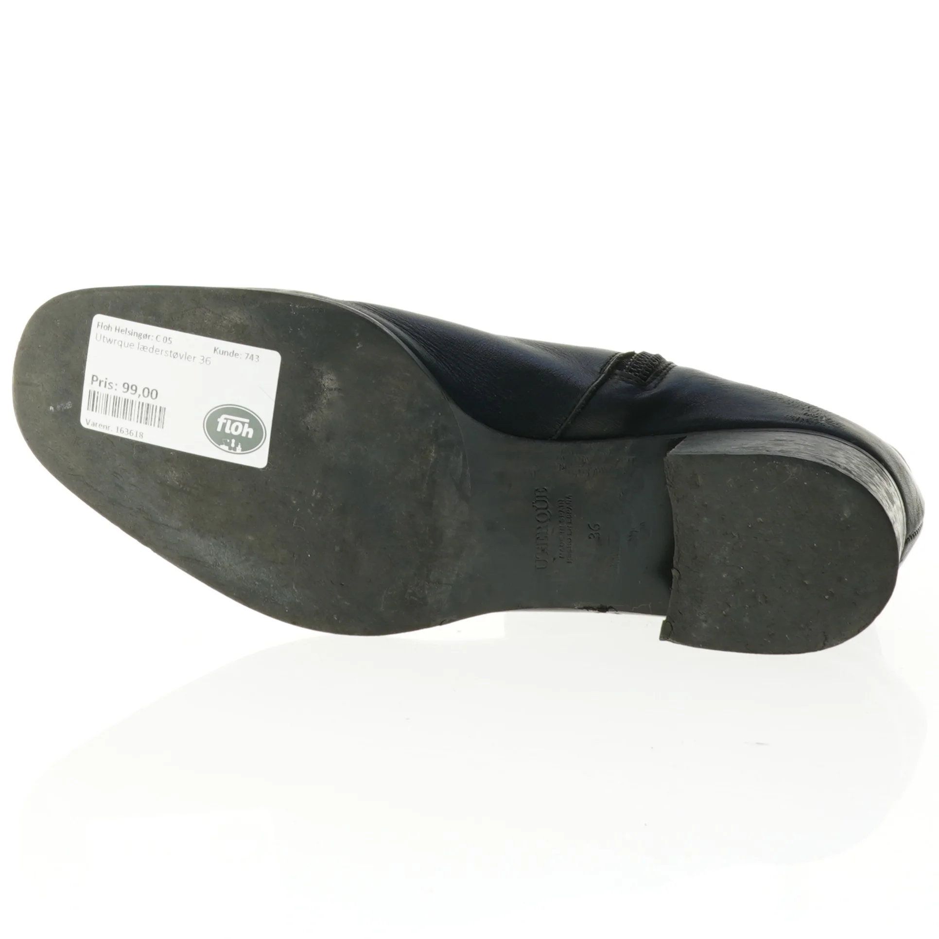 Sorte læderstøvler (str. 36)