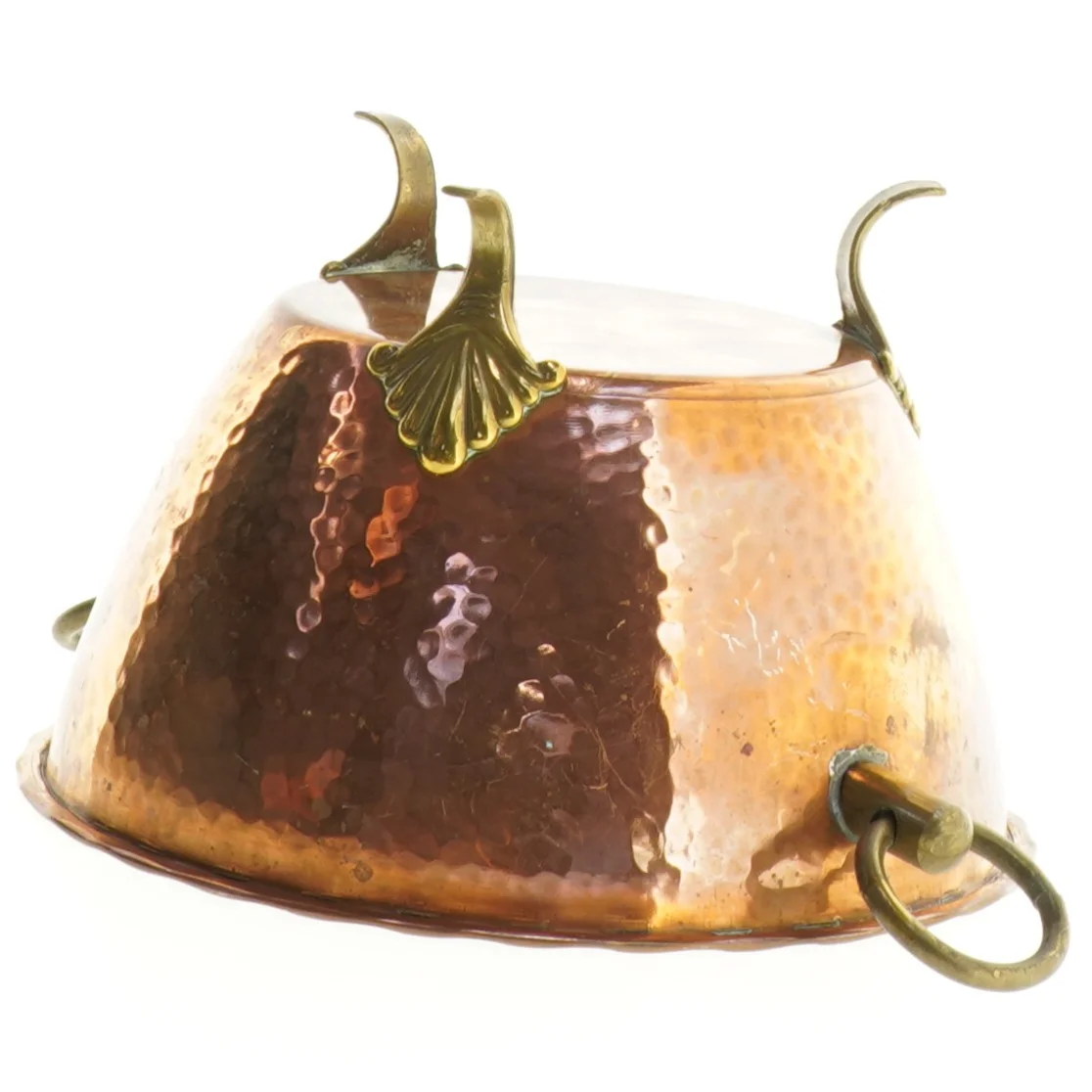 Vintage kobberkar med håndtag (str. 14 x 9 cm)