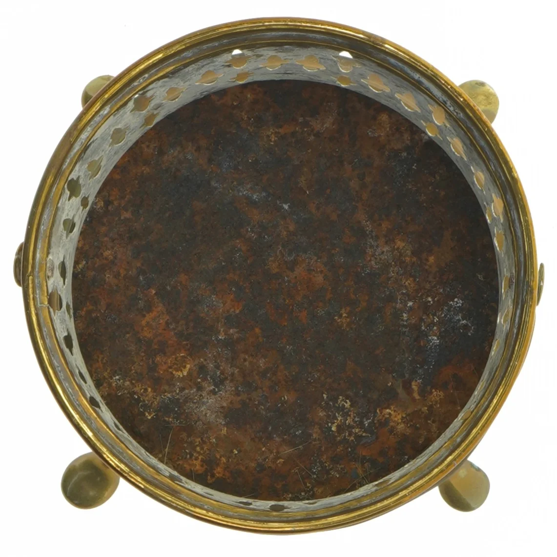 Gammel messing beholder (str. 14 x 10 cm)